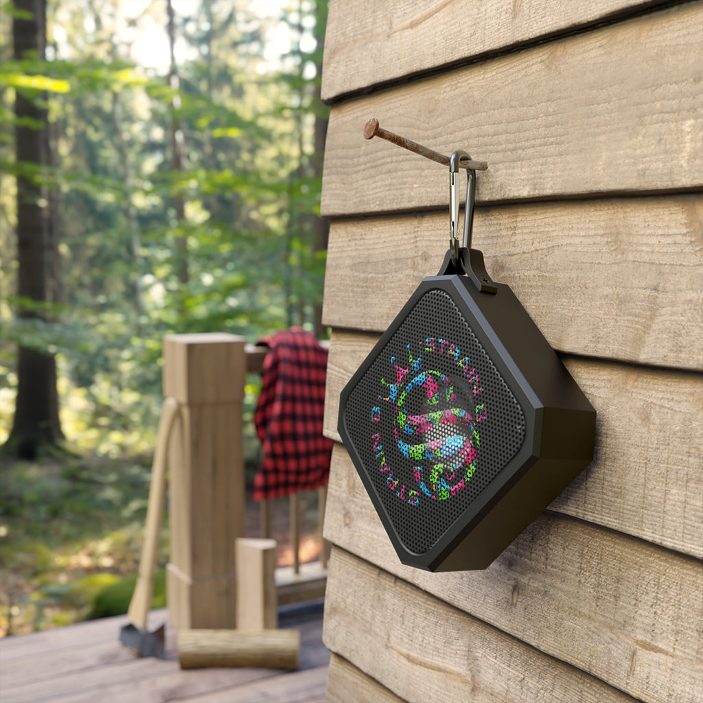Strain8-uk Logo graffiti Outdoor Bluetooth Speaker — Rugged Portable Blackwater Speaker (Water-Resistant, Carabiner-Ready)