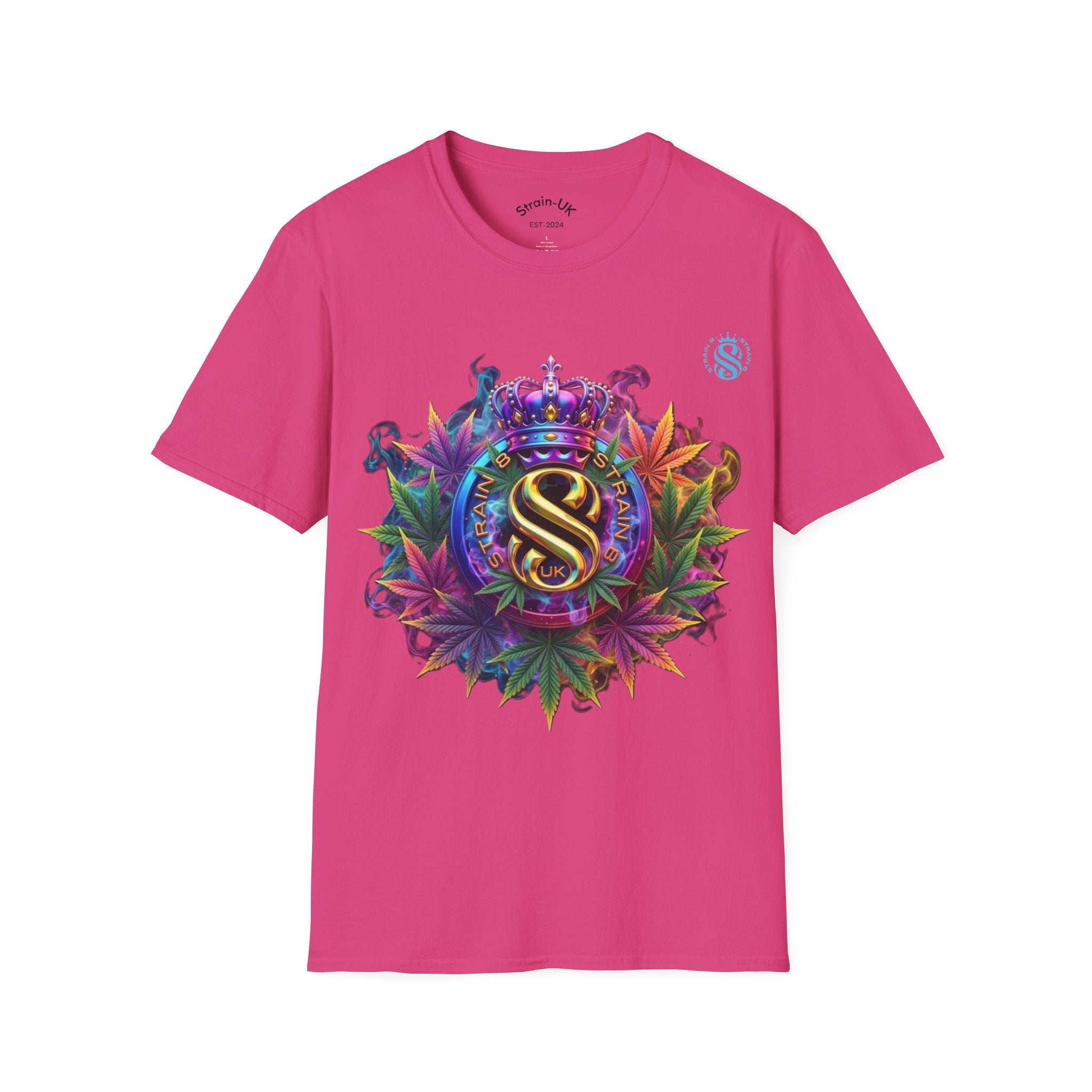 Strain8-UK T-Shirt — Vibrant Floral Design With Original Logo Graphic Tee