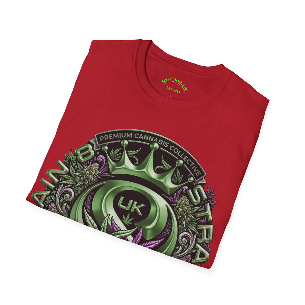 Strain8-UK Cannabis Crown Graffiti T-Shirt — S8-UK Green & Purple Streetwear