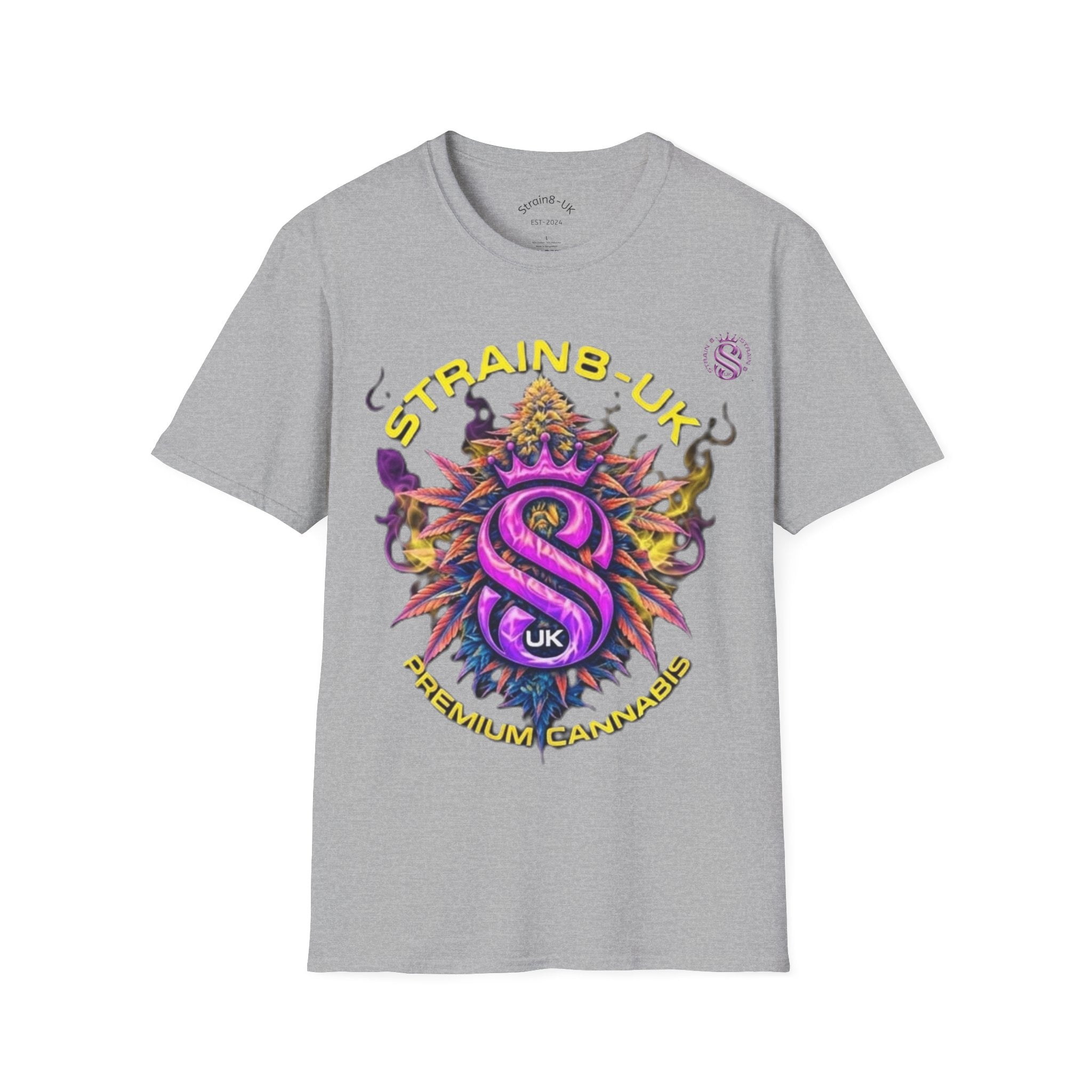 Strain8-UK T-Shirt — Strain8-UK Colourful Psychedelic Logo Tee