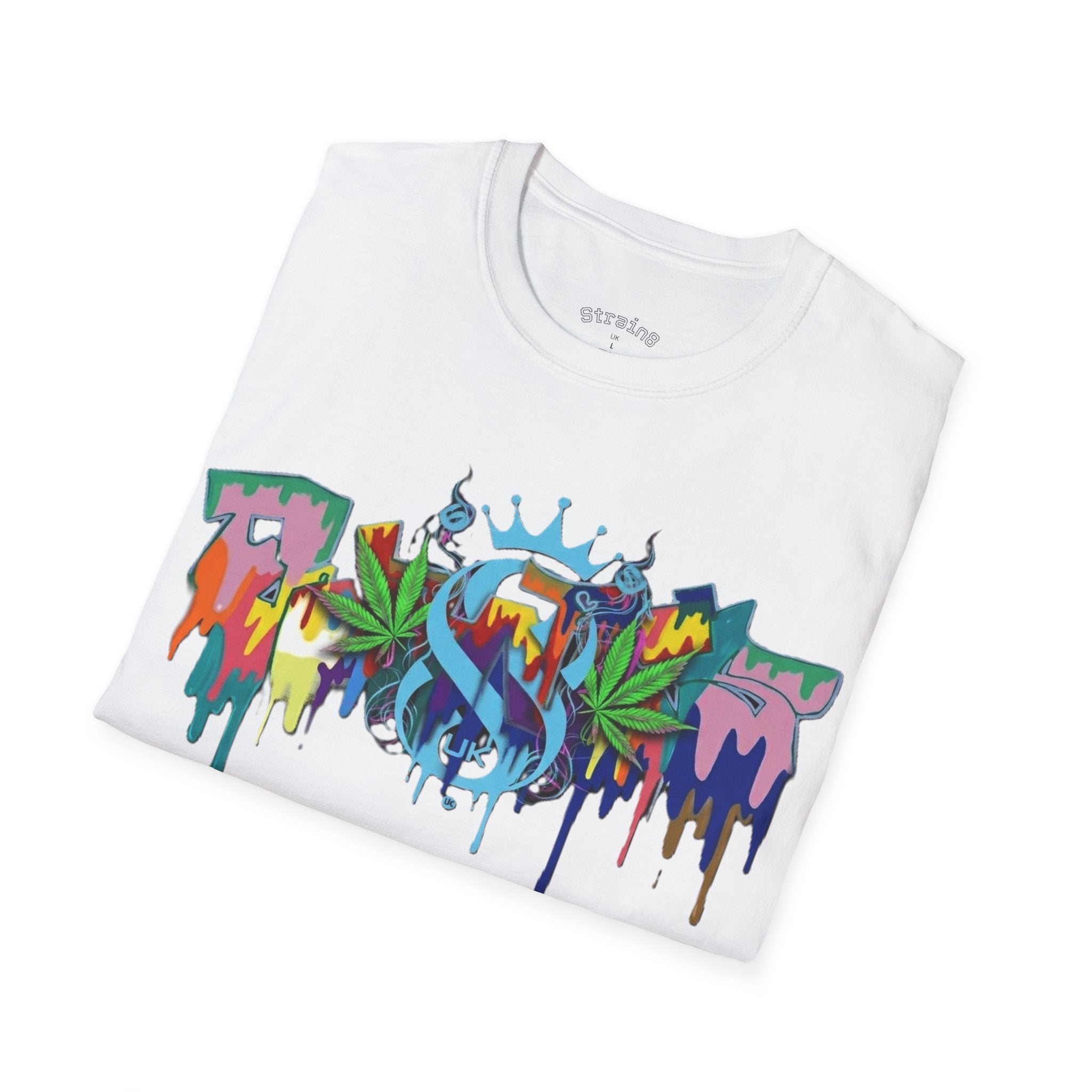 Graffiti Leaf S8-UK T-Shirt — Colorful Street Art Tee