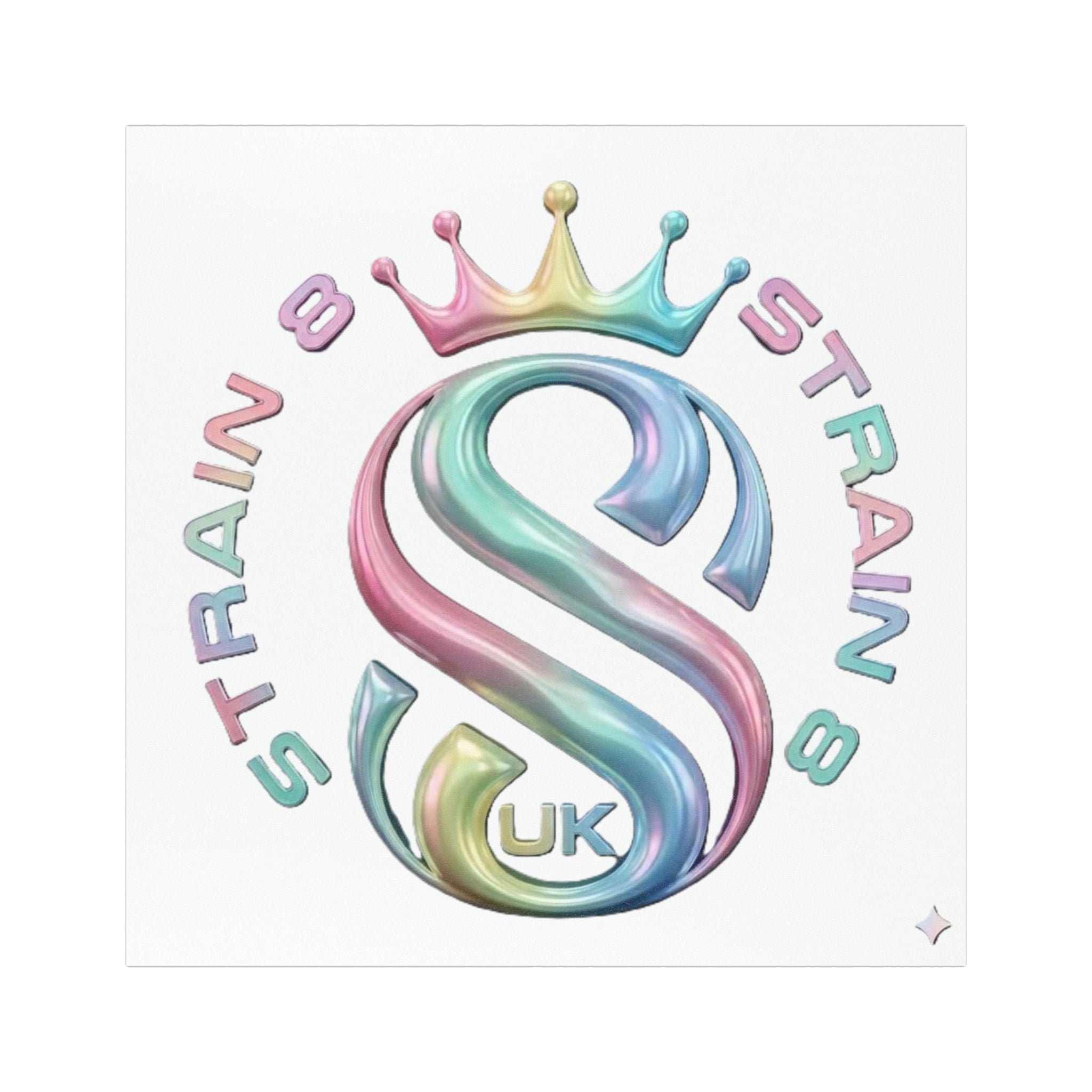 Pastel Crown Strain8-UK Logo Car Magnet – 'Strain 8' Decorative Vehicle Magnet