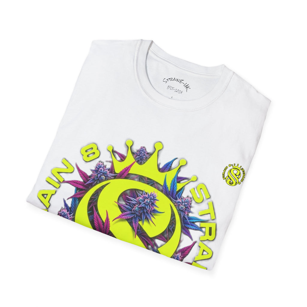 Strain8-UK  T-Shirt — 'Strain8-UK' Crown Cannabis Design with flower T shirt