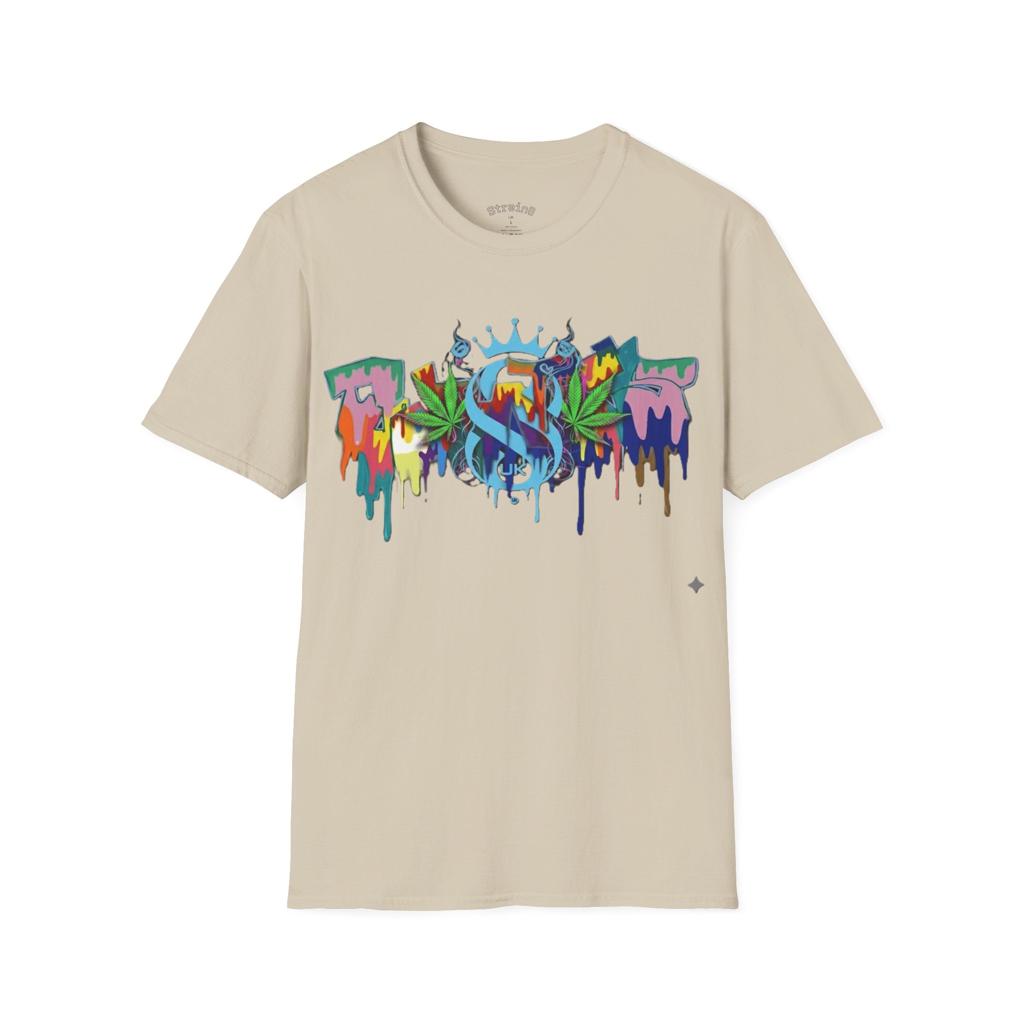 Graffiti Leaf S8-UK T-Shirt — Colorful Street Art Tee