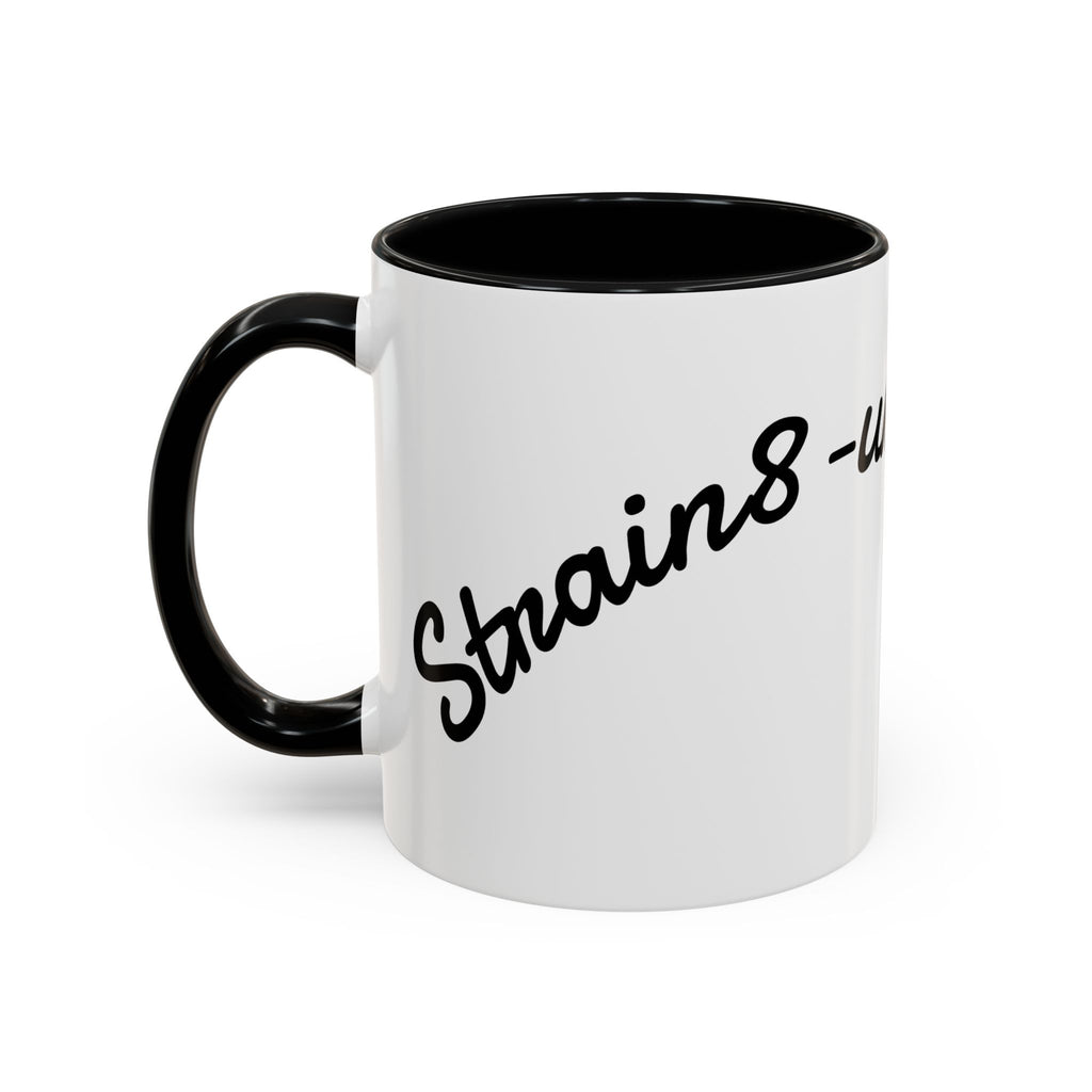 Strain 8 UK Logo Accent Coffee Mug — Crowned S8 Black & White