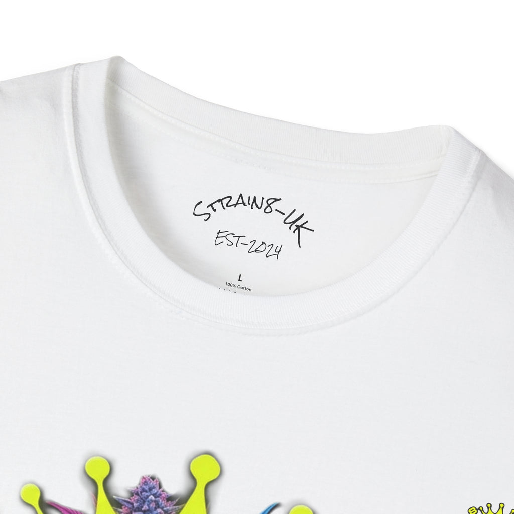 Strain8-UK  T-Shirt — 'Strain8-UK' Crown Cannabis Design with flower T shirt