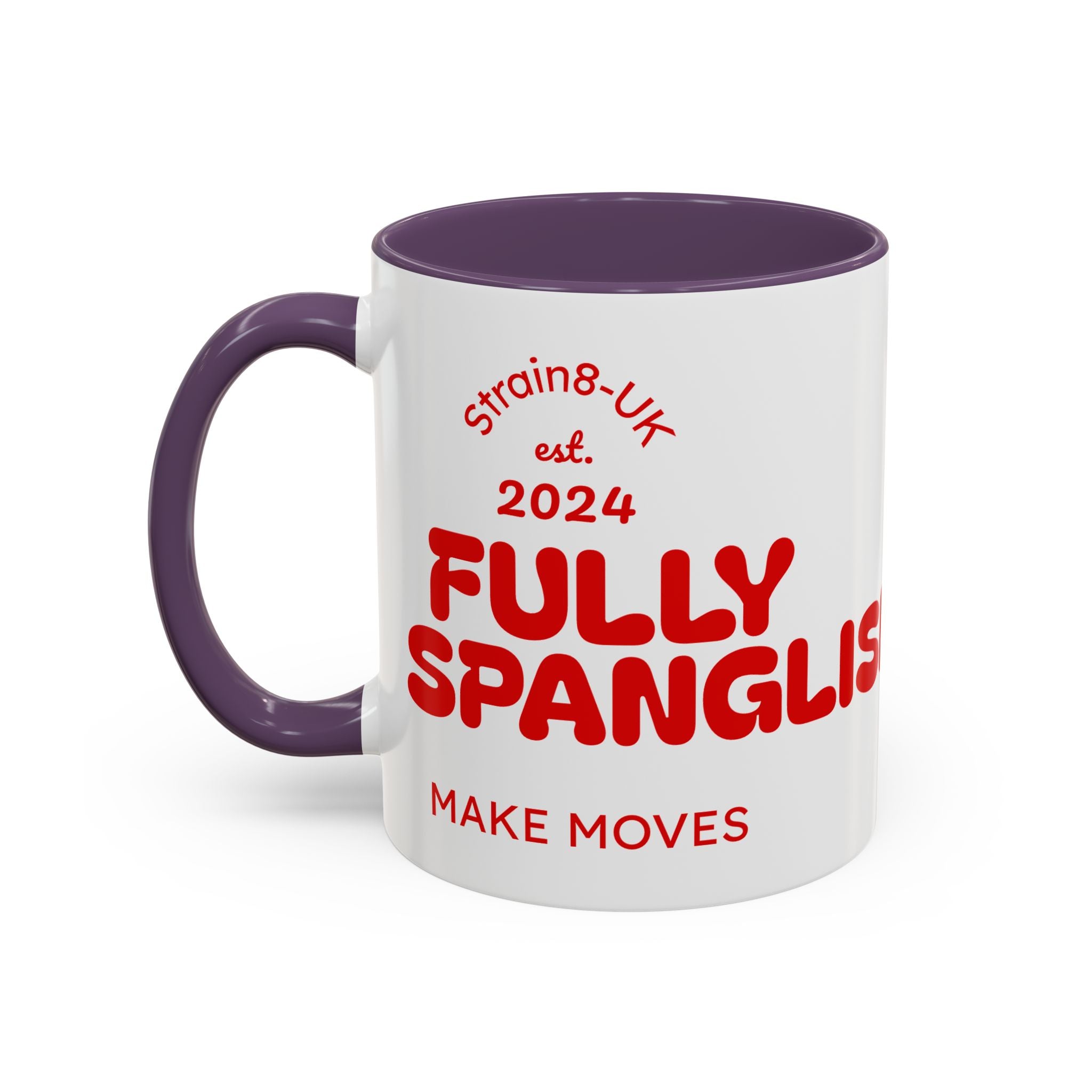 Strain8-UK Fully Spanglish Pride Accent Coffee Mug — 'Soy Español' Crown Monogram (11/15oz)