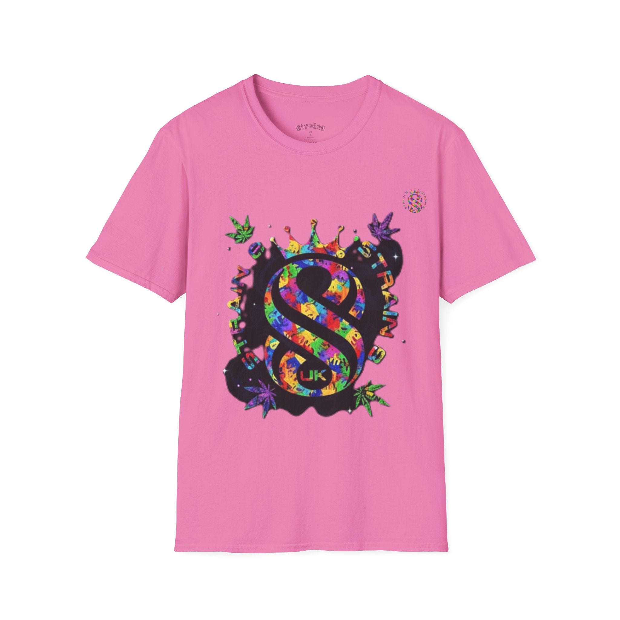 Strain8-UK Psychedelic Crown S8 Logo T-Shirt — Colorful Abstract Graphic Tee