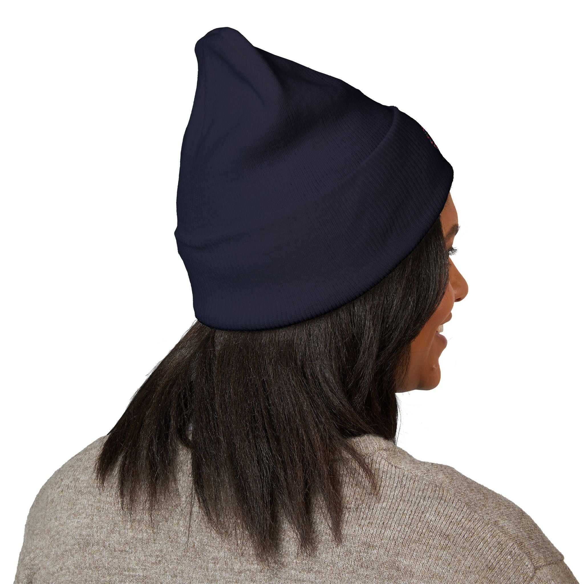 Embroidered Graffiti S8-UK Logo Cuffed Beanie — Cozy Knit Winter Hat