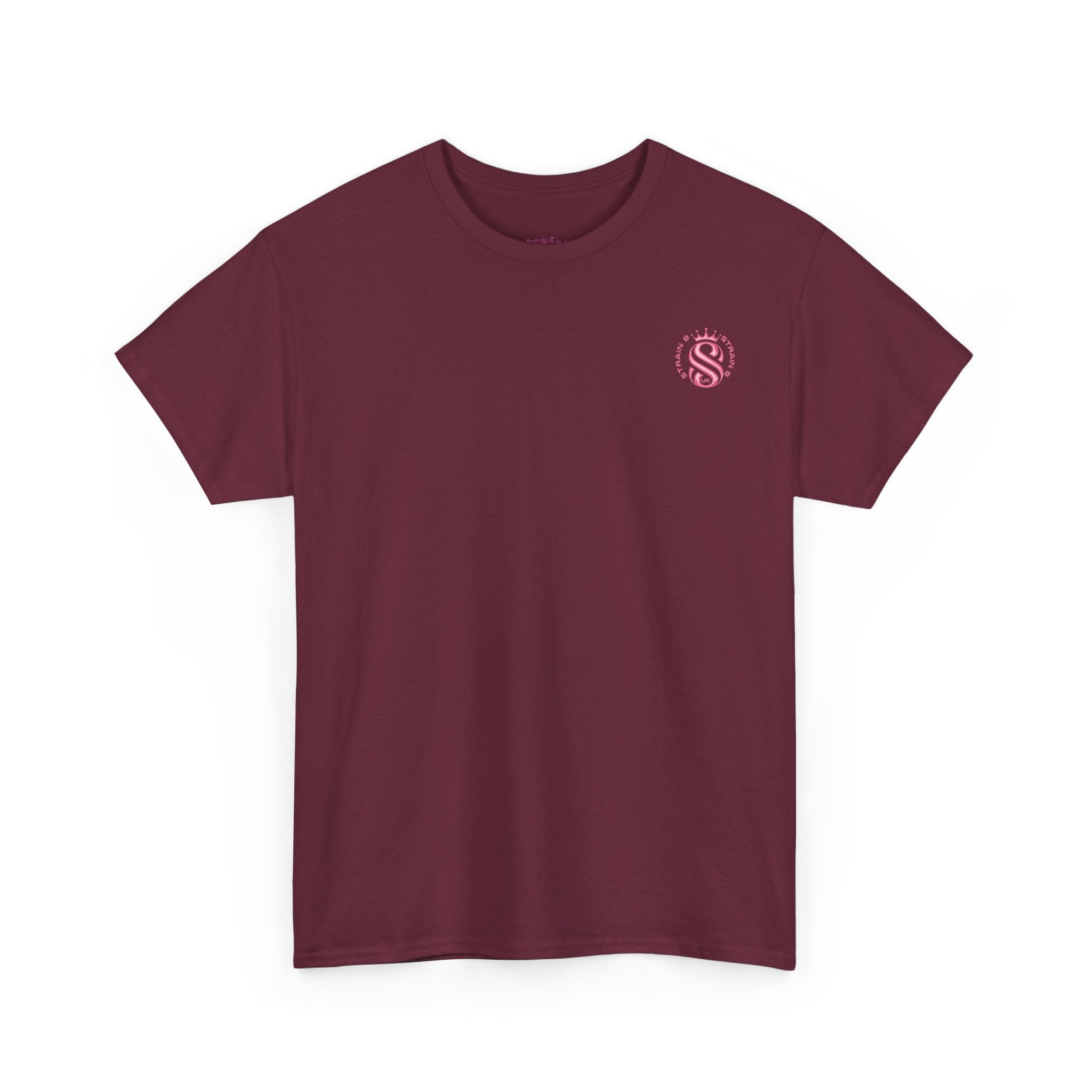 Strain8 Dreams Tee — Bold Pink Logo Graphic T-Shirt