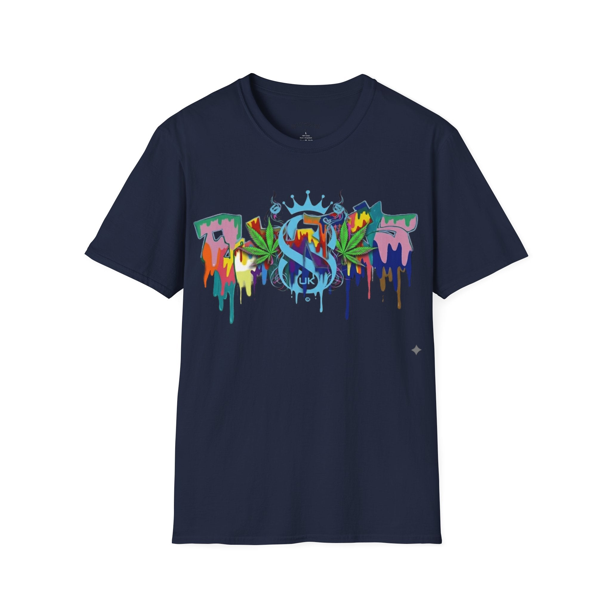 Graffiti Leaf S8-UK T-Shirt — Colorful Street Art Tee