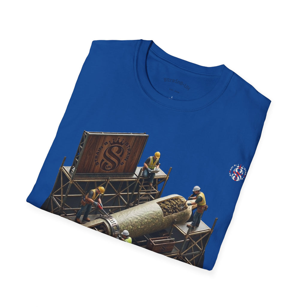 Aerospace Restoration S8-UK Crew T-Shirt — Rocket Repair Workshop Illustration