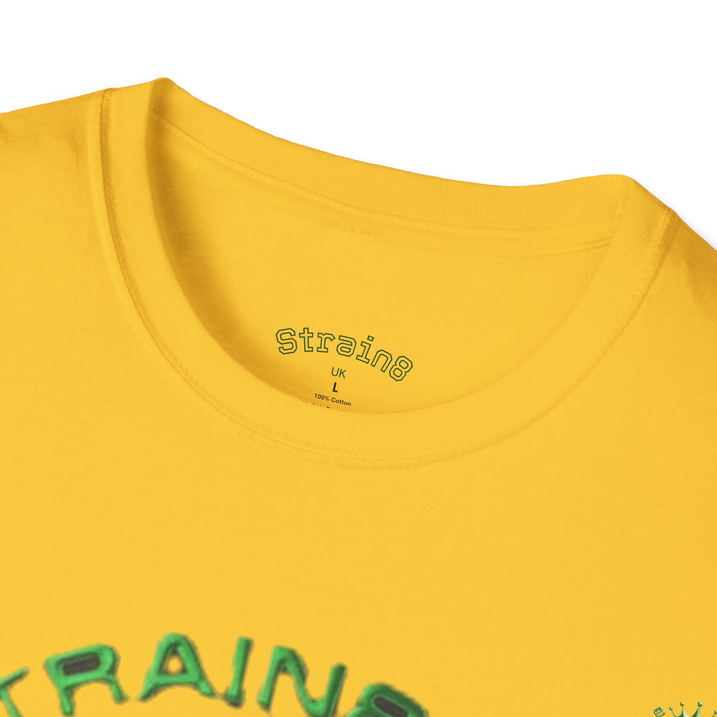 Strain8-UK logo/cannabis T-Shirt — Green Snake Crest 'STRAIN8-UK' Graphic Tee