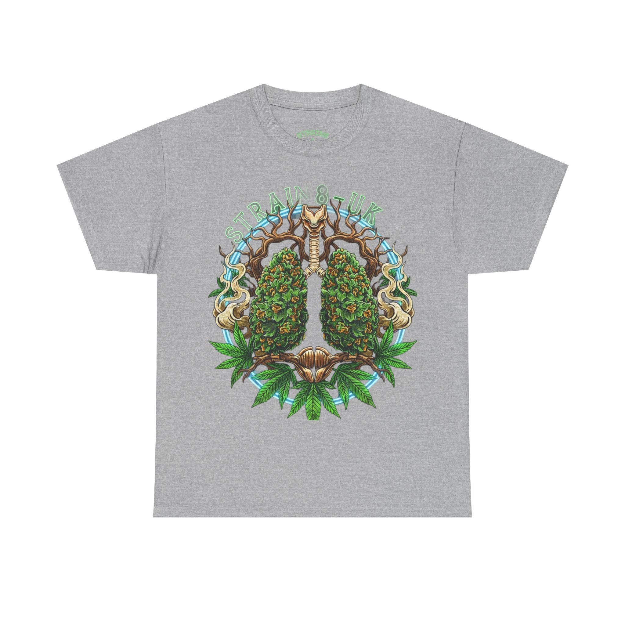 Strain8-UK Weed Lungs Cannabis Art T-Shirt