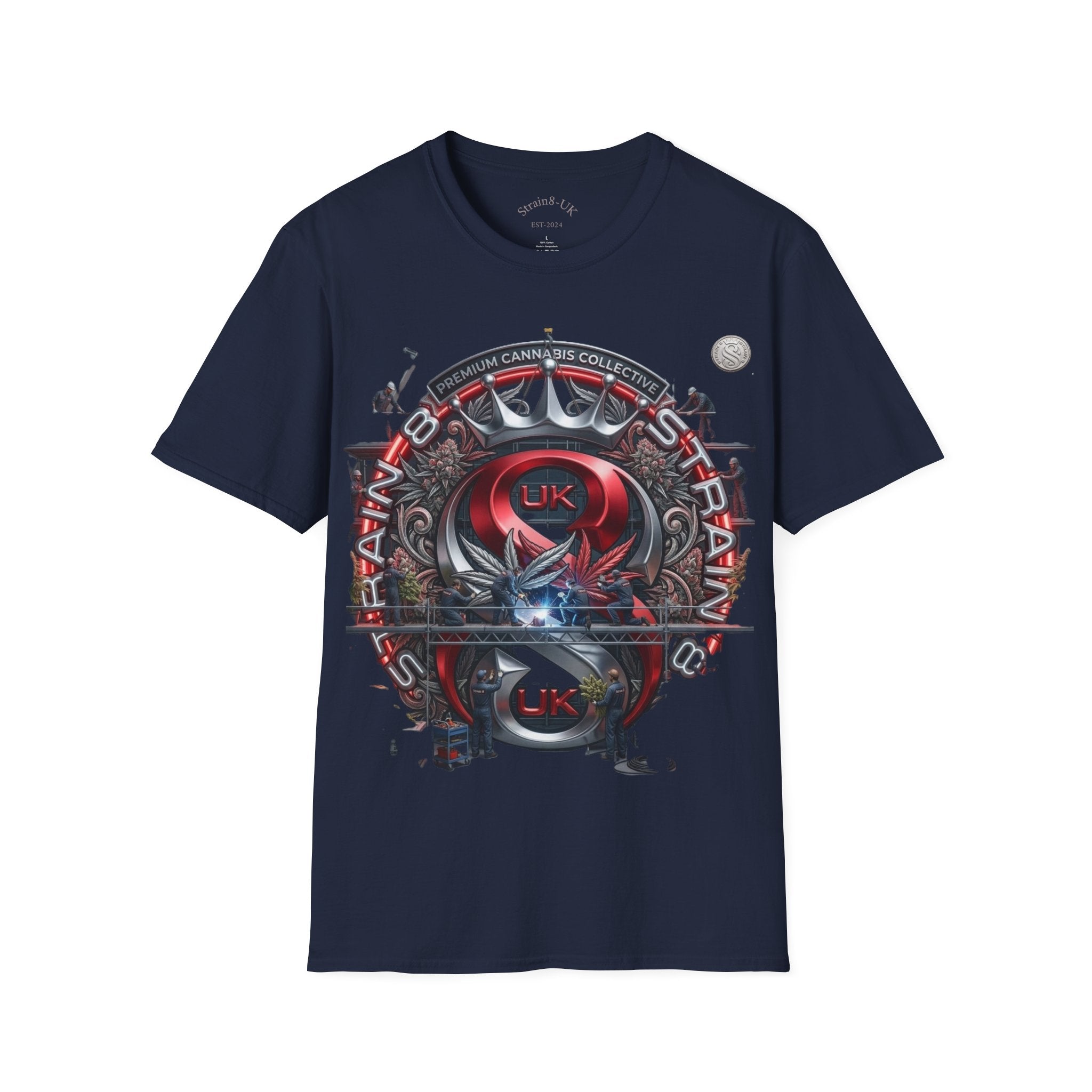 Strain8-UK Under construction T-Shirt — S8-UK in design Crest Design