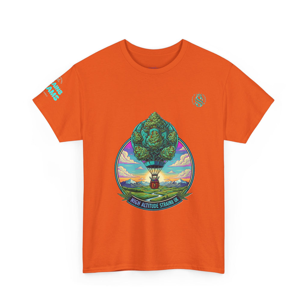 Strain8-UK T-Shirt — "High Altitude Strains" Hot Air Balloon Tree Graphic Tee