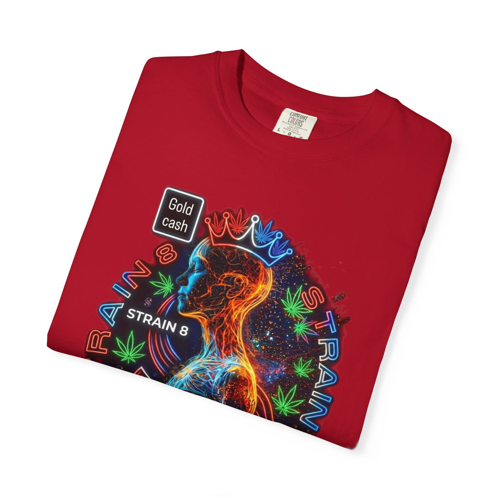 T-Shirt — Psychedelic Crowned Female Energy Glow, Freedom to Grow Graphic Tee (Strain8-UK)