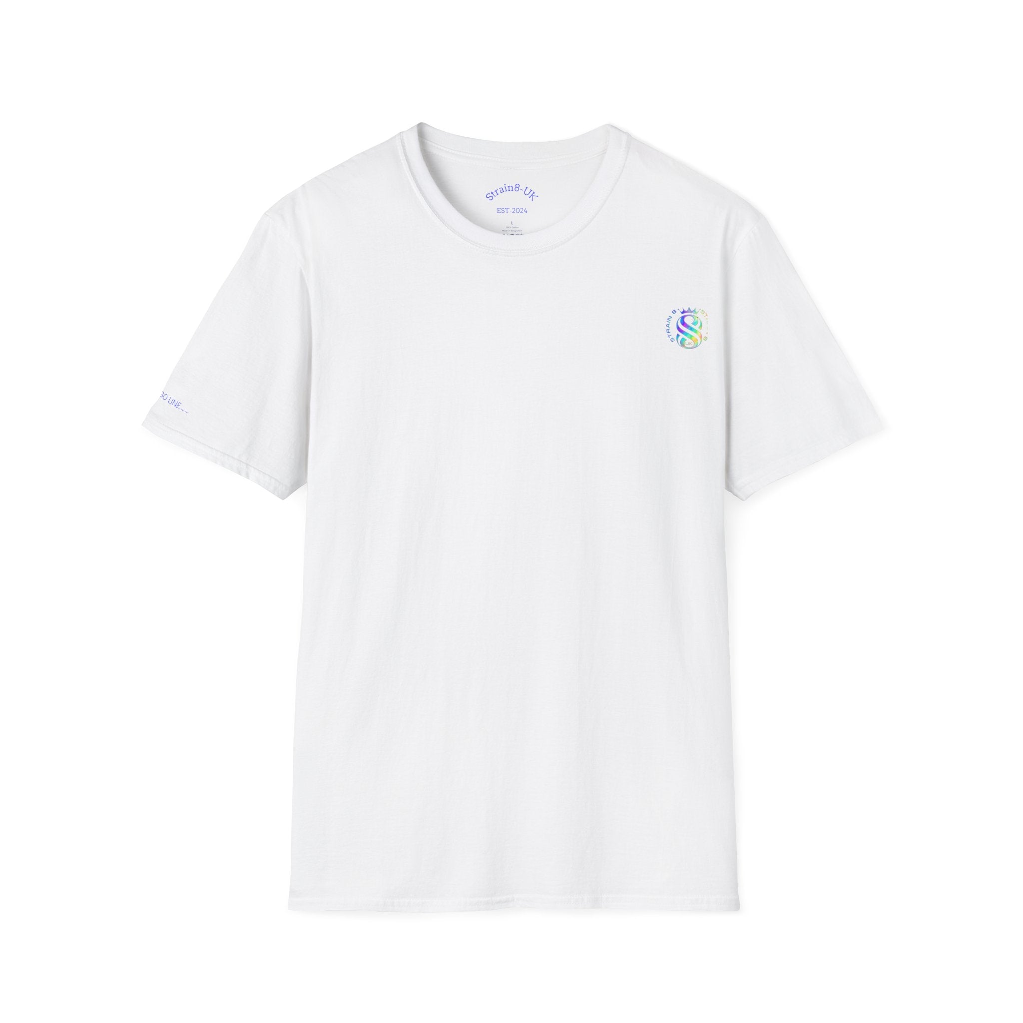 Strain8-UK Logo T-Shirt — Small Embroidered Globe Tee, THE LOGO LINE........