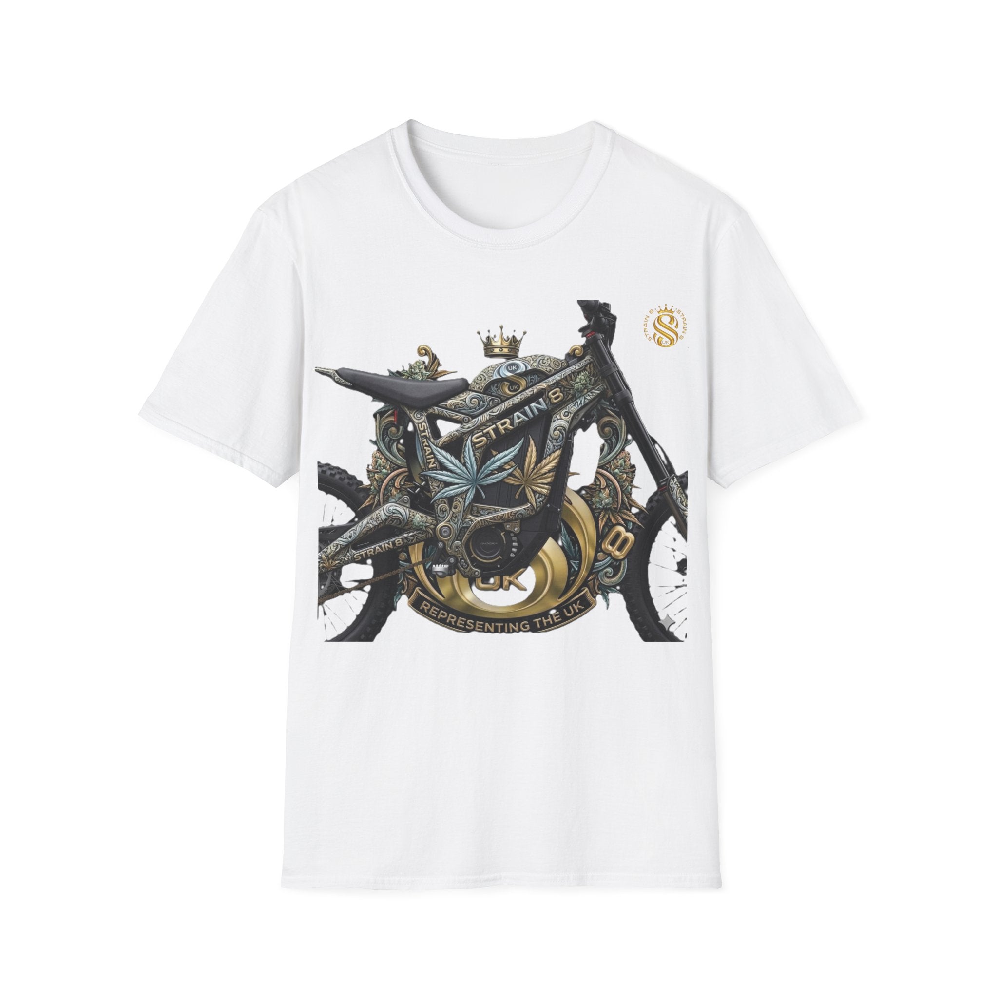 Motorcycle S8-UK Crown Graphic T-Shirt — Vintage Bike Emblem Tee