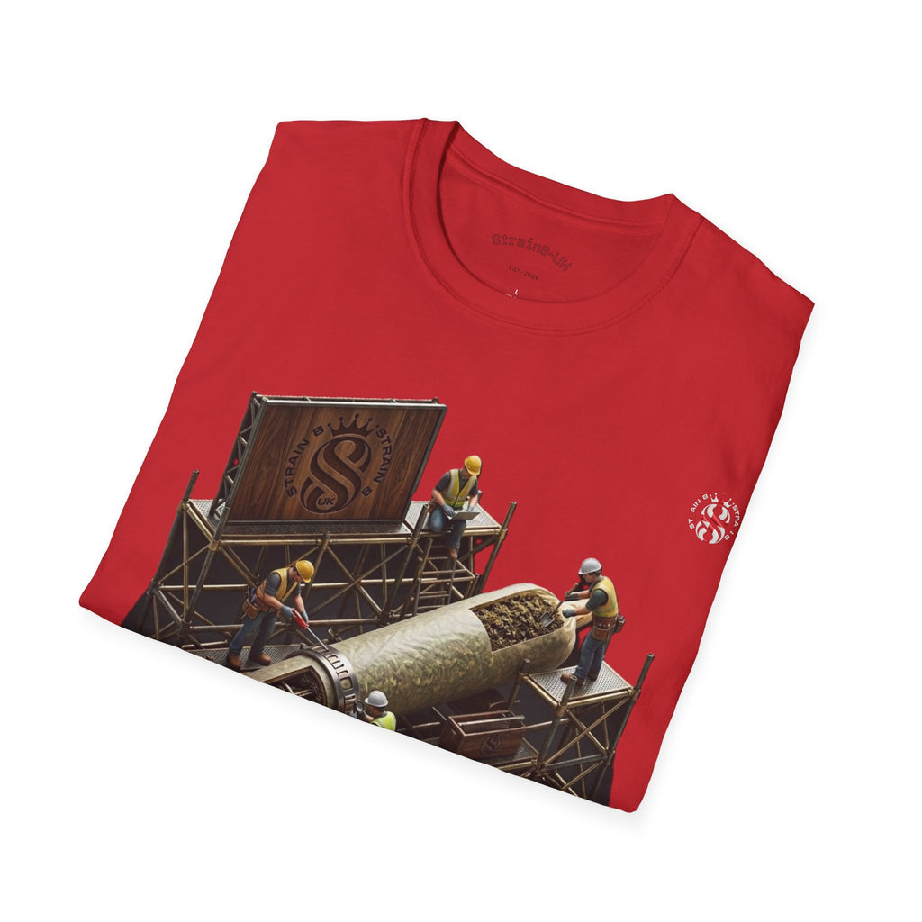 Aerospace Restoration S8-UK Crew T-Shirt — Rocket Repair Workshop Illustration