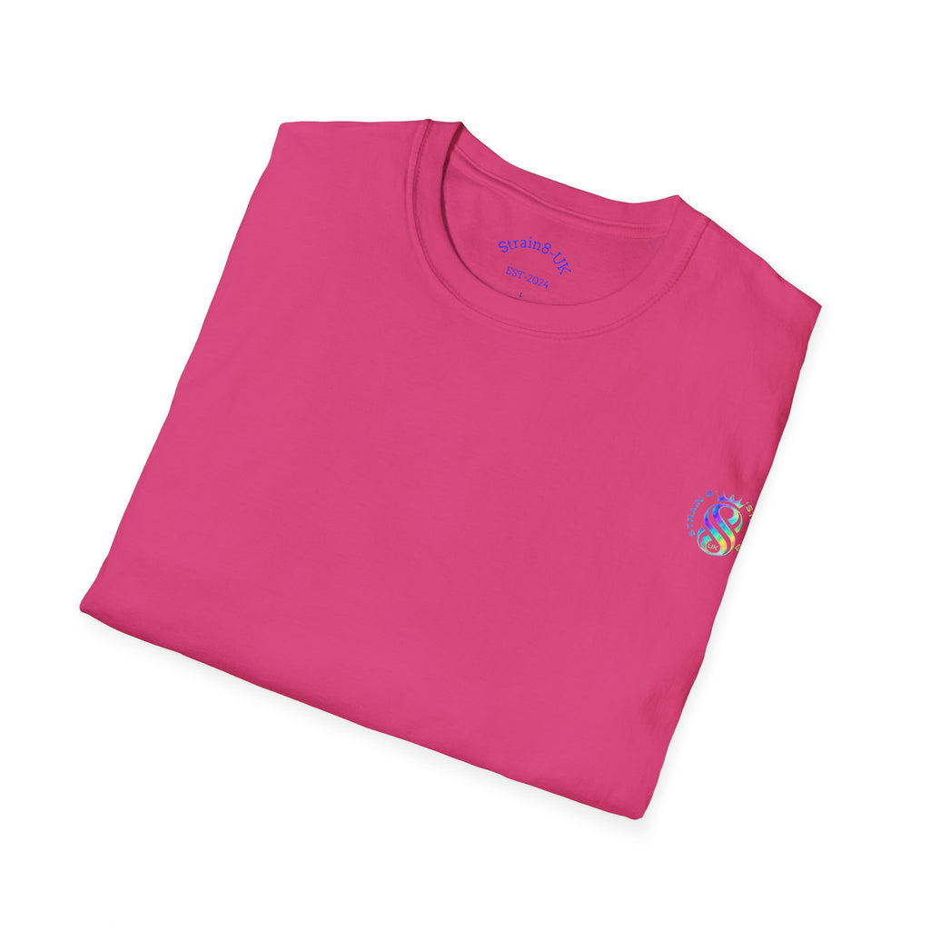Strain8-UK Logo T-Shirt — Small Embroidered Globe Tee, THE LOGO LINE........