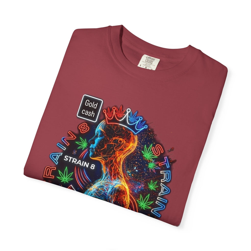 T-Shirt — Psychedelic Crowned Female Energy Glow, Freedom to Grow Graphic Tee (Strain8-UK)