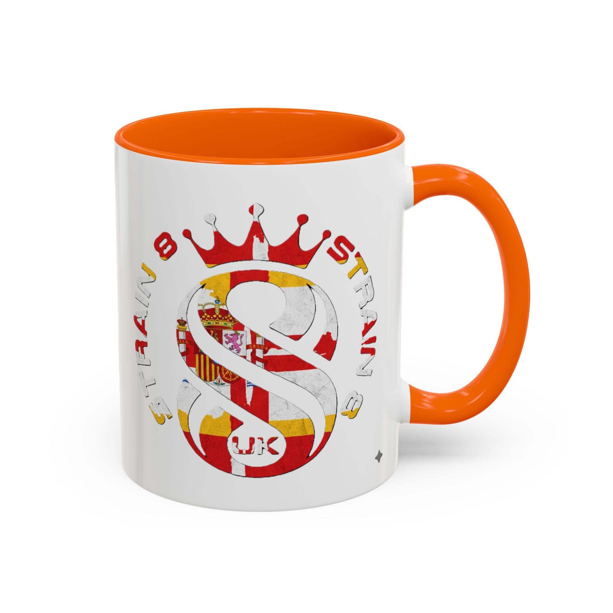 Strain8-UK Fully Spanglish Pride Accent Coffee Mug — 'Soy Español' Crown Monogram (11/15oz)