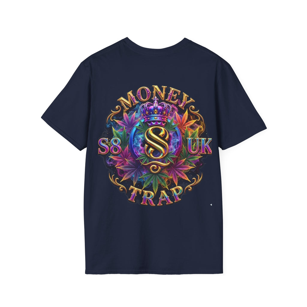 Money Trap Graphic T-Shirt — Crowned 'S8-UK' Logo Stoner/Streetwear