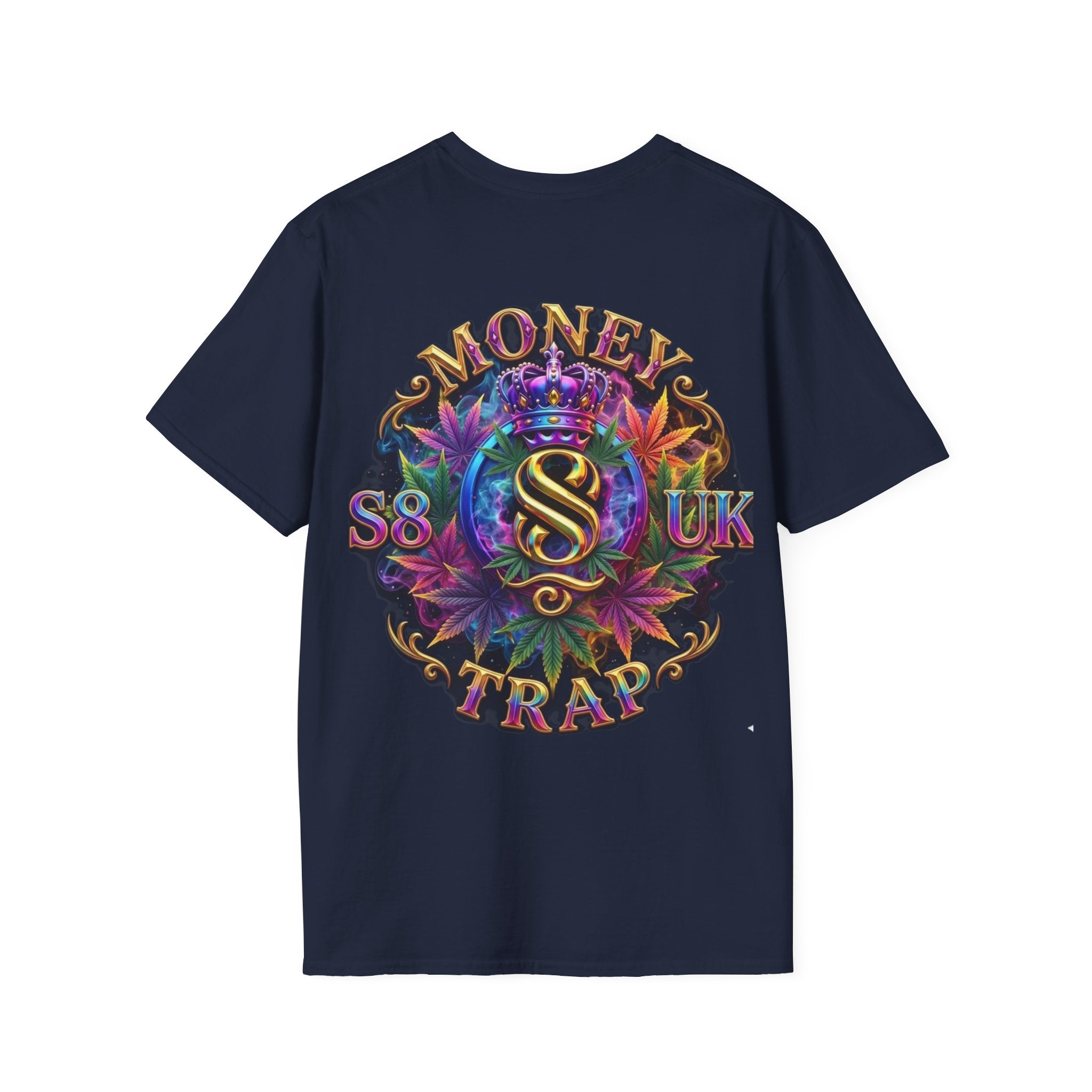 Money Trap Graphic T-Shirt — Crowned 'S8-UK' Logo Stoner/Streetwear