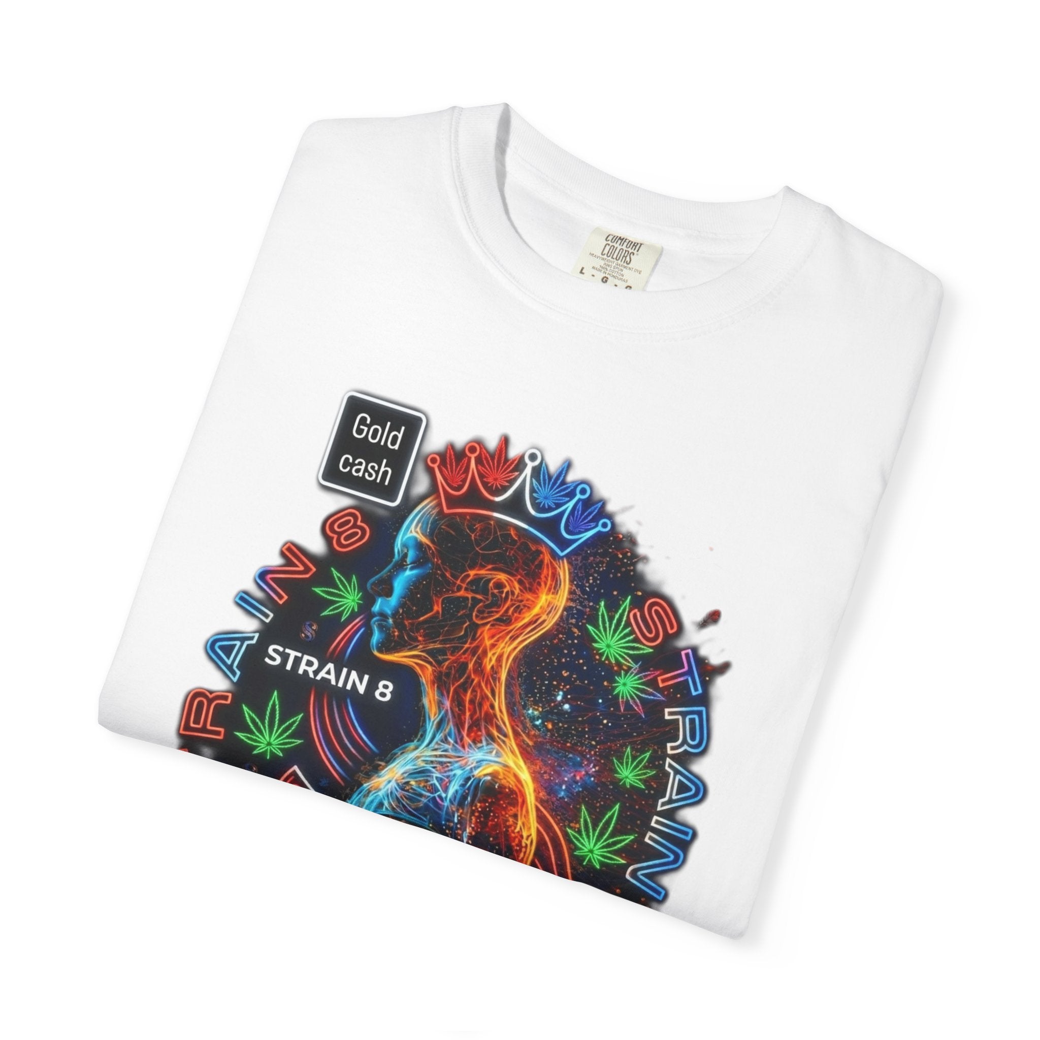 T-Shirt — Psychedelic Crowned Female Energy Glow, Freedom to Grow Graphic Tee (Strain8-UK)