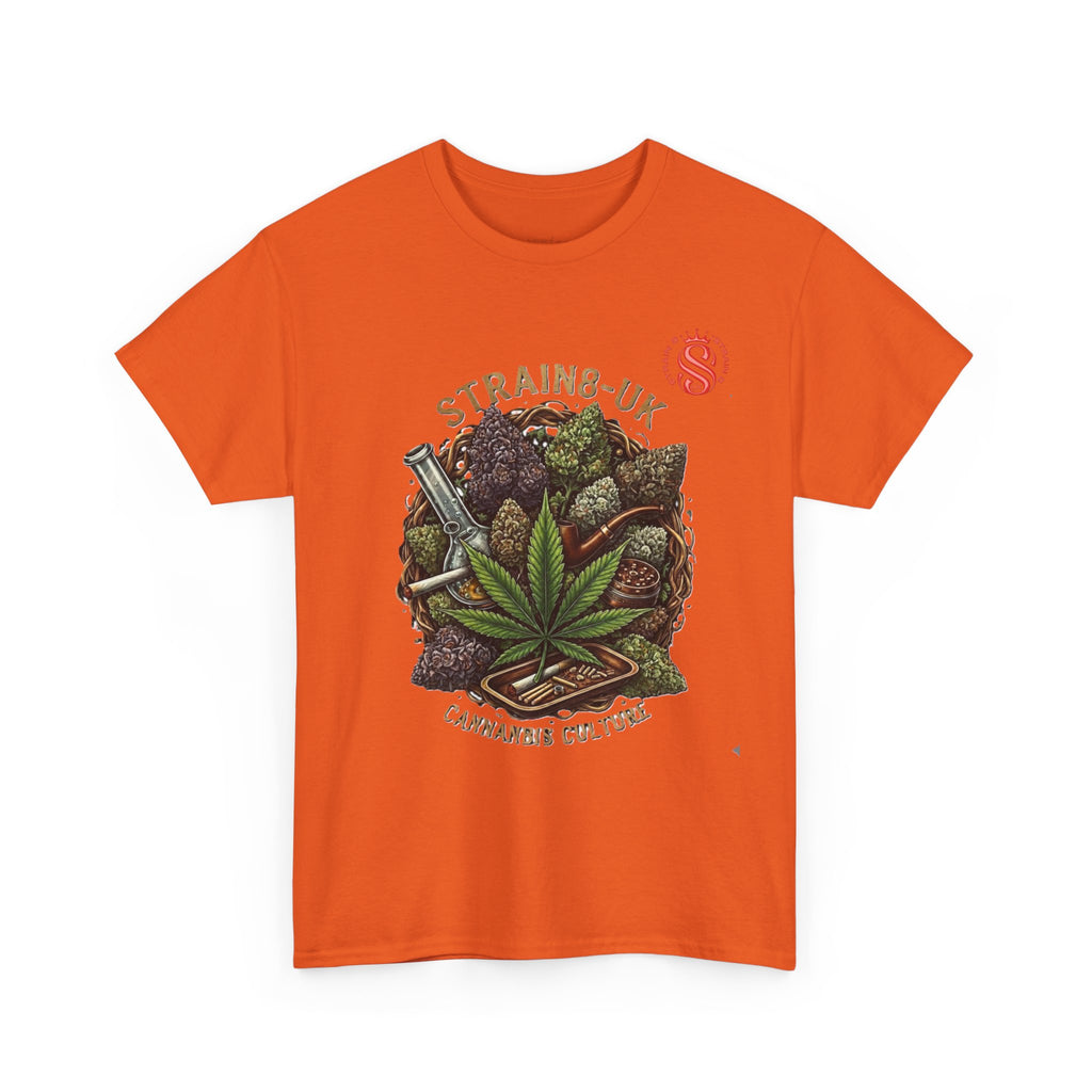 Strain8-UK Cannabis Culture T-Shirt — "Strain8-UK" Vintage Marijuana Leaf Graphic Tee