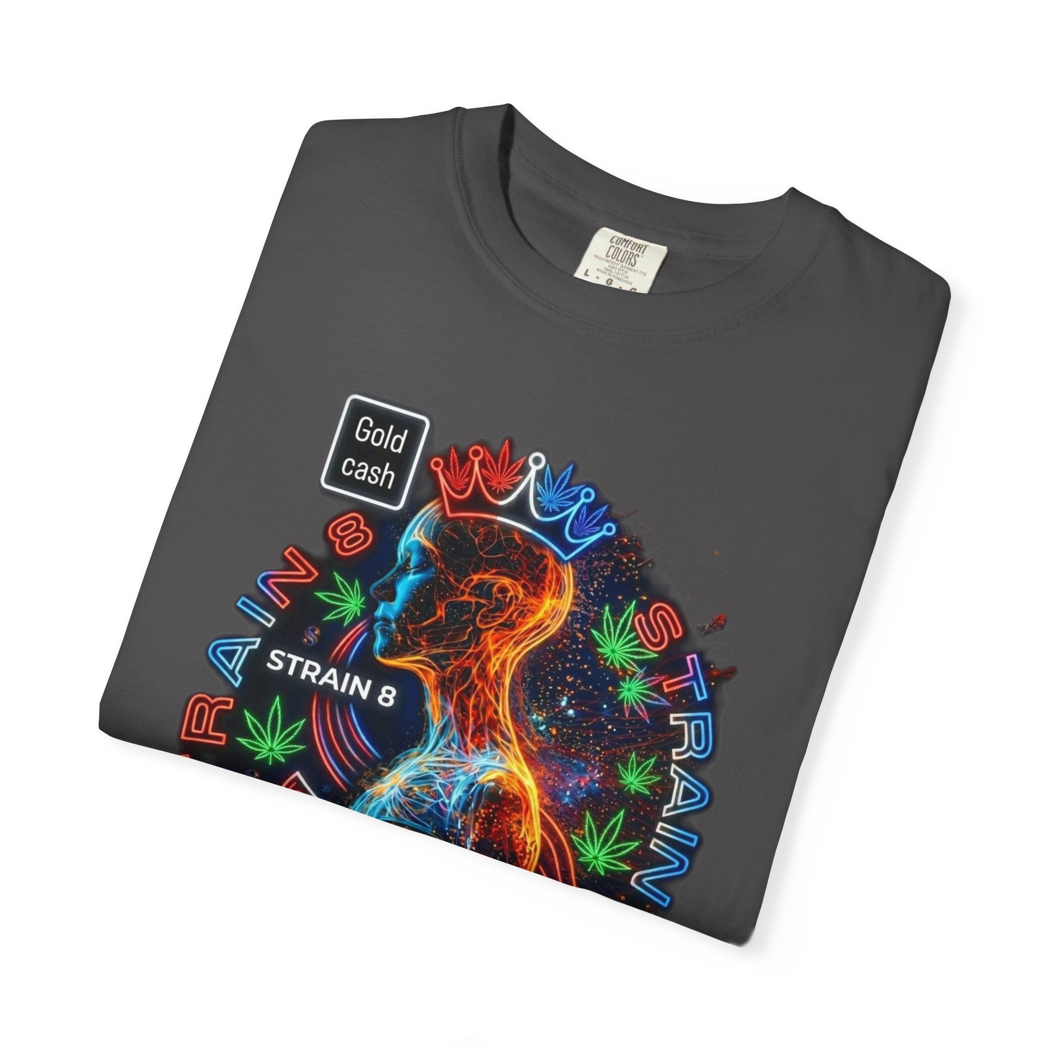 T-Shirt — Psychedelic Crowned Female Energy Glow, Freedom to Grow Graphic Tee (Strain8-UK)