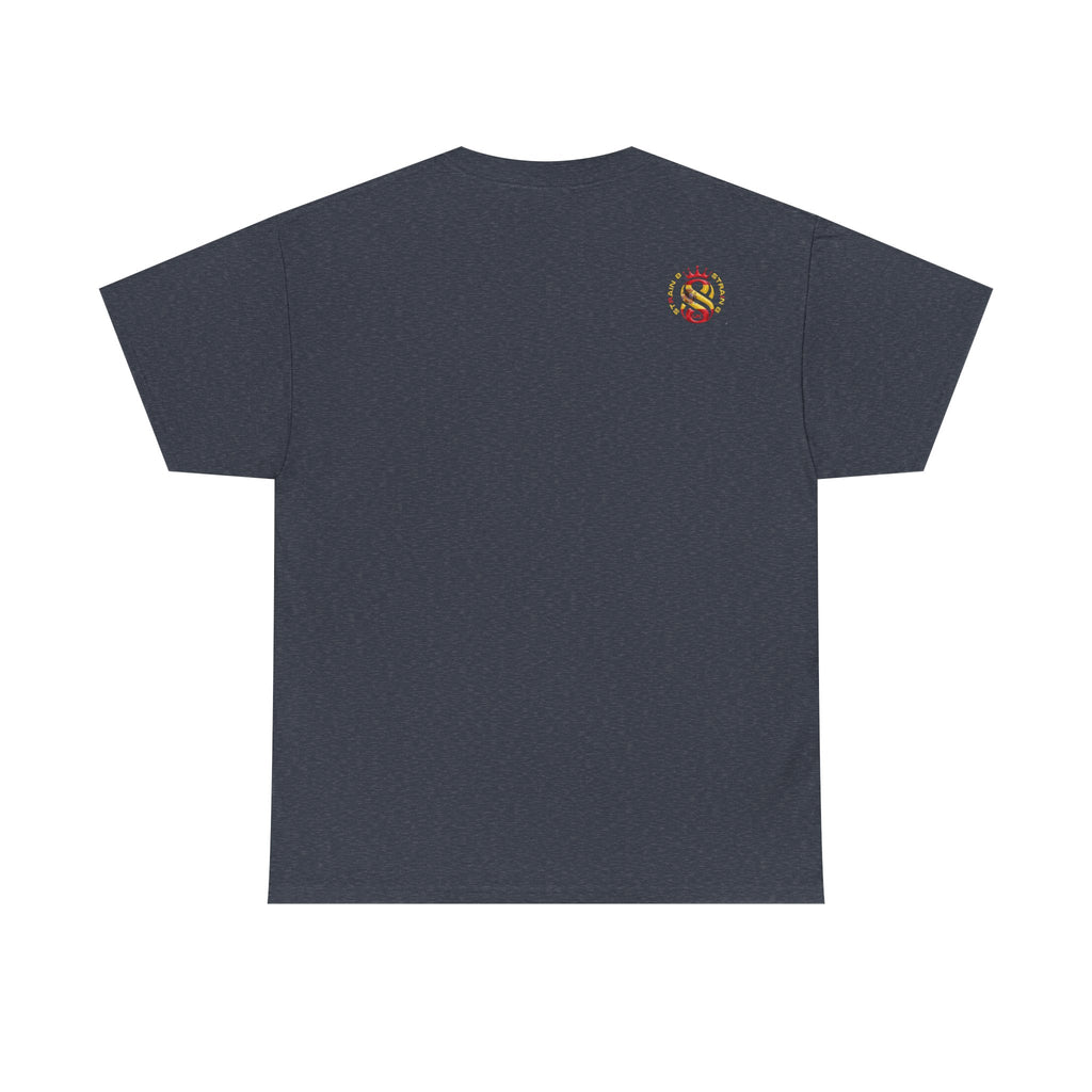 Strain8-UK Dreams 2024 St george cross & spanish flag original logo Tee — Graphic Band Tour Style T‑Shirt
