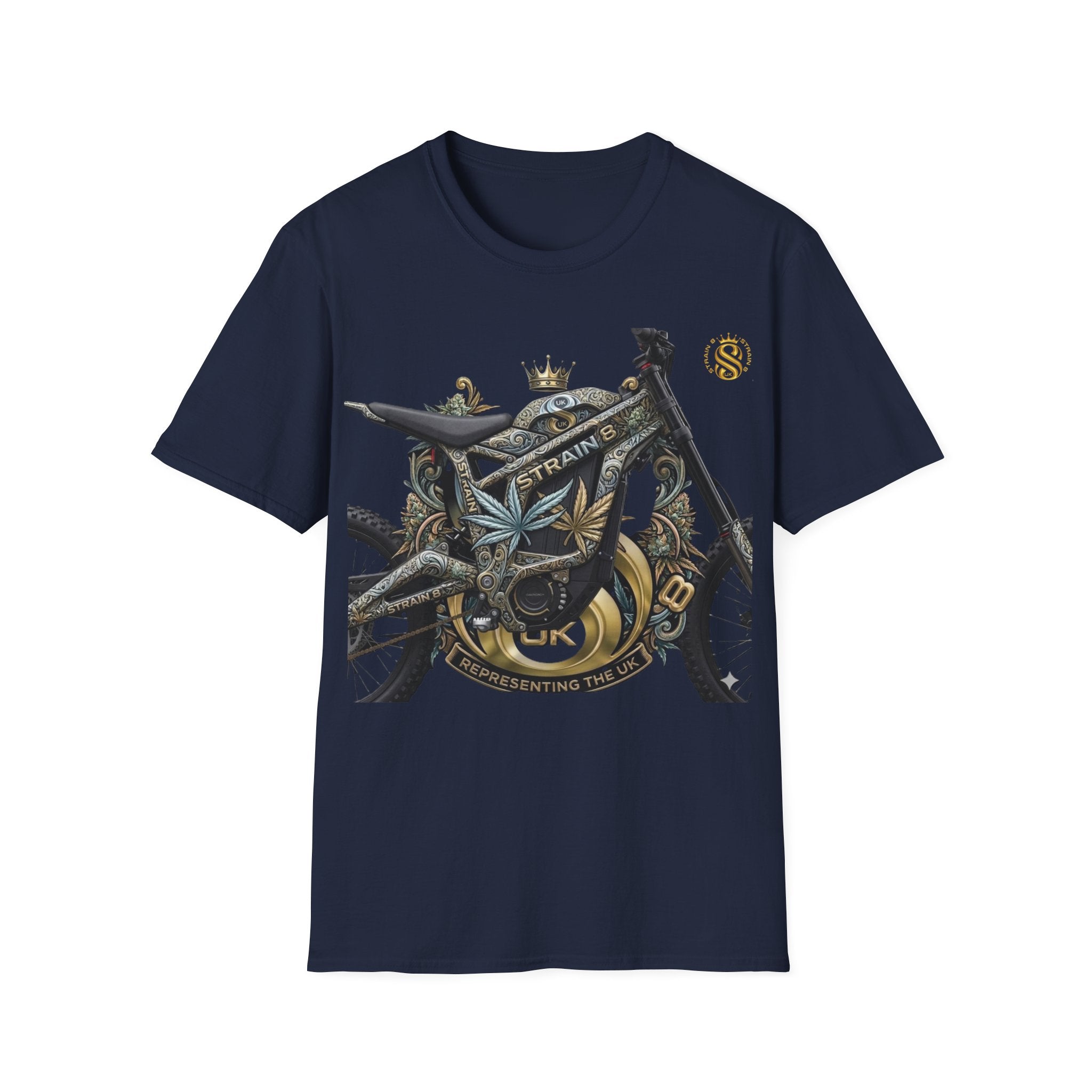 Motorcycle S8-UK Crown Graphic T-Shirt — Vintage Bike Emblem Tee