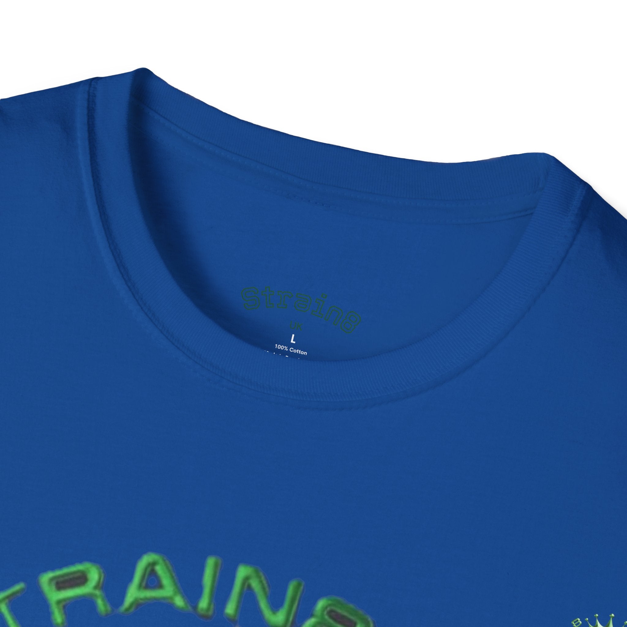 Strain8-UK logo/cannabis T-Shirt — Green Snake Crest 'STRAIN8-UK' Graphic Tee
