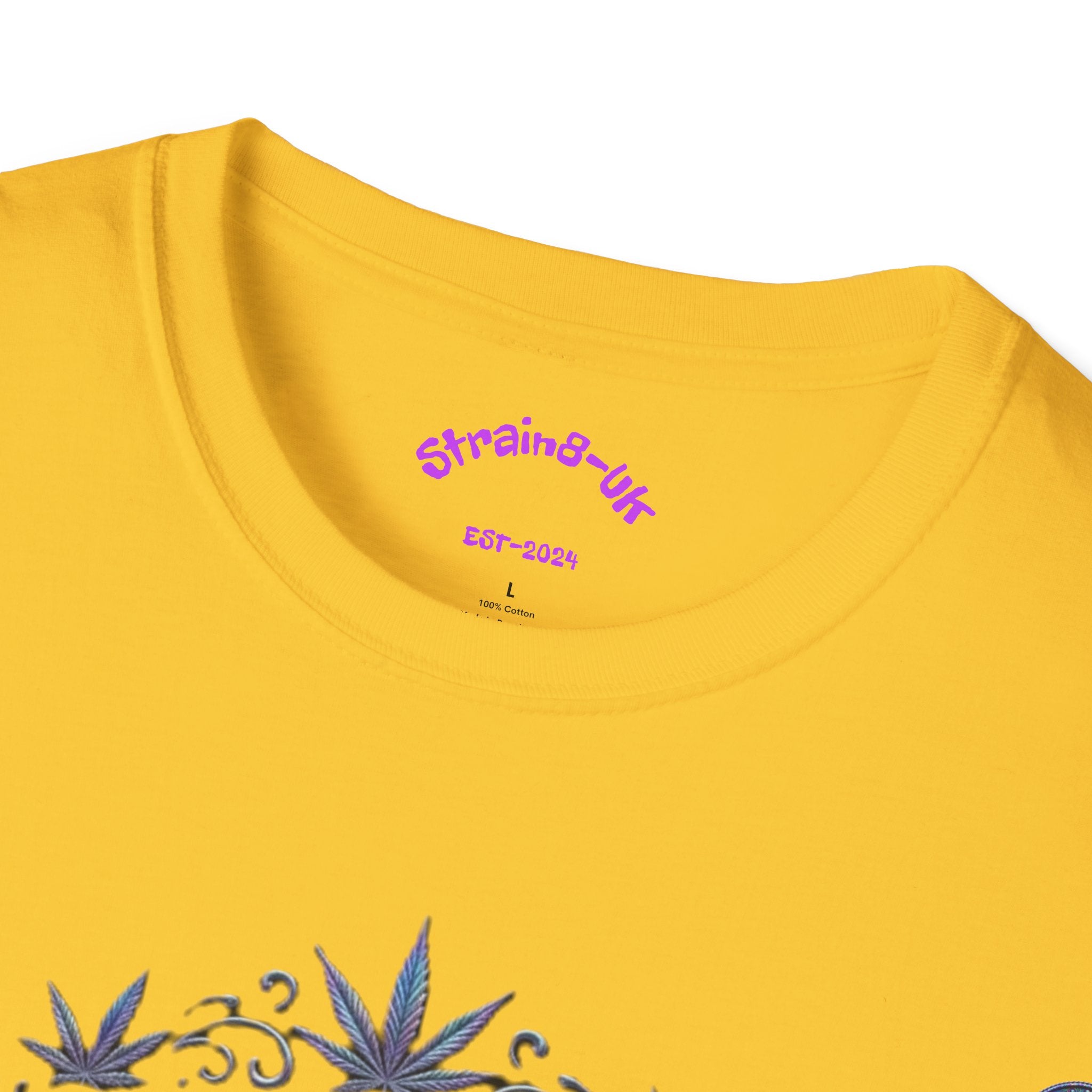 Strain8-UK Supreme Sativa Graphic T‑Shirt — "The Highest Grade" Psychedelic Logo Tee