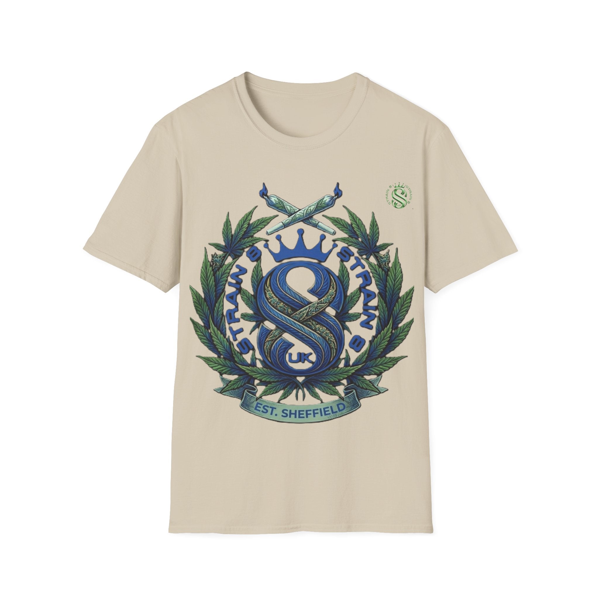 Sheffield Strain8-UK Crest T-Shirt — Vintage Laurel Eloquent Emblem Tee