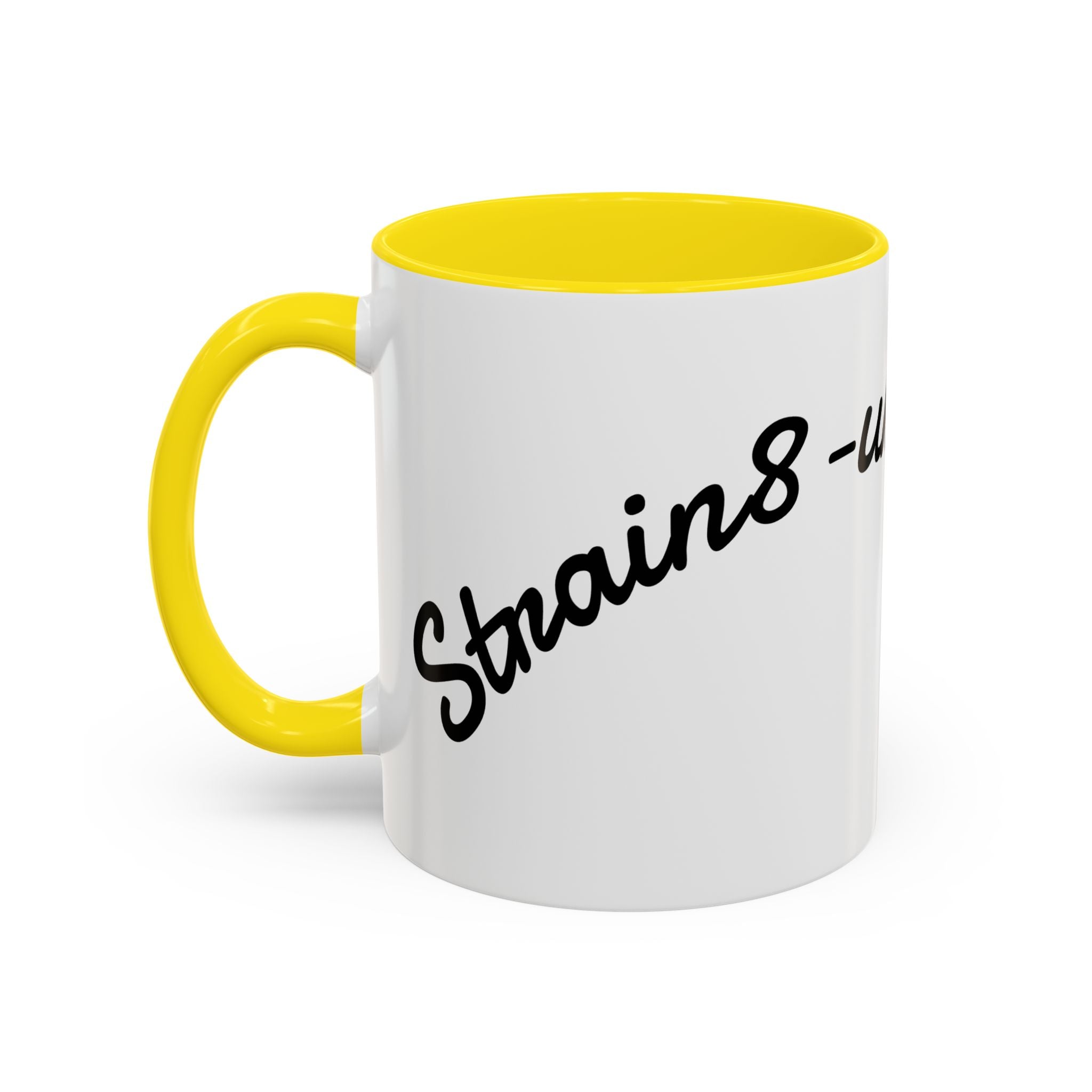 Strain 8 UK Logo Accent Coffee Mug — Crowned S8 Black & White