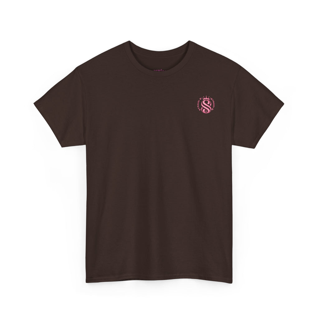 Strain8 Dreams Tee — Bold Pink Logo Graphic T-Shirt