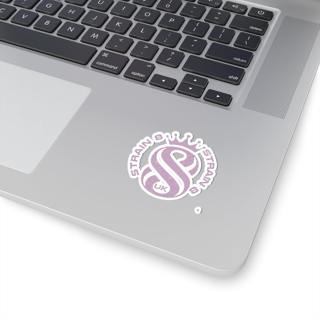 Strain8-UK S8 Crown Kiss-Cut Sticker — Glitter Lilac Logo Sticker
