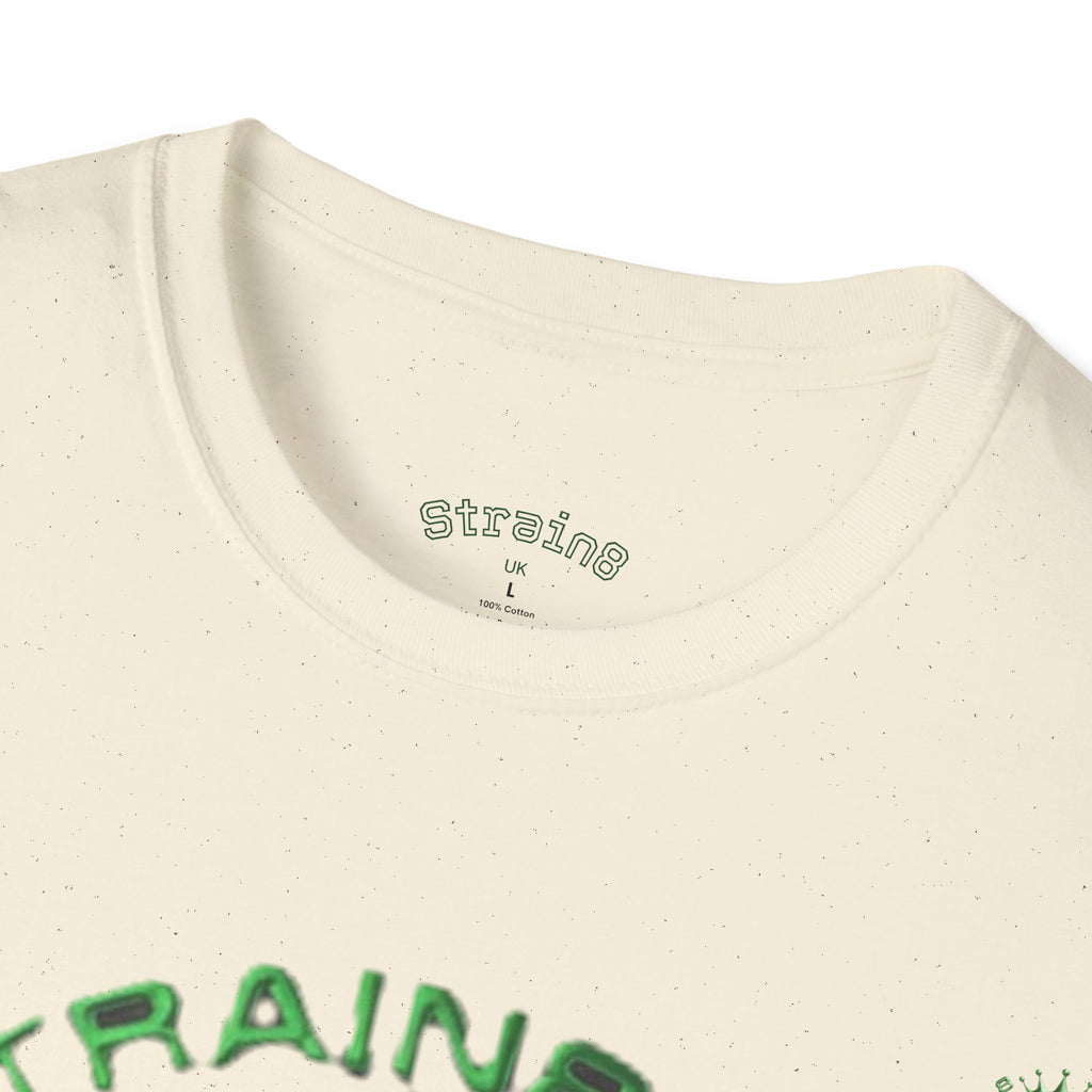Strain8-UK logo/cannabis T-Shirt — Green Snake Crest 'STRAIN8-UK' Graphic Tee