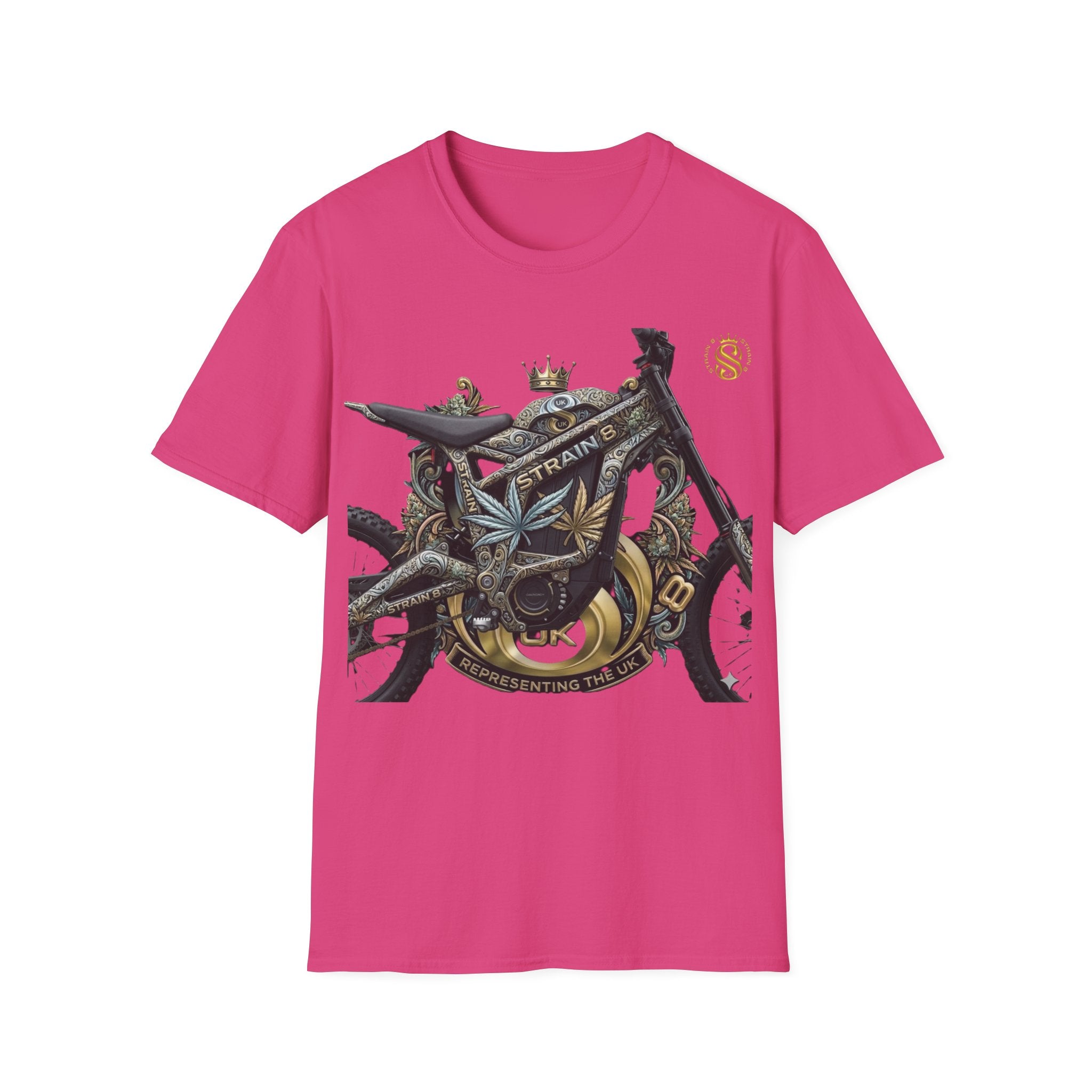 Motorcycle S8-UK Crown Graphic T-Shirt — Vintage Bike Emblem Tee