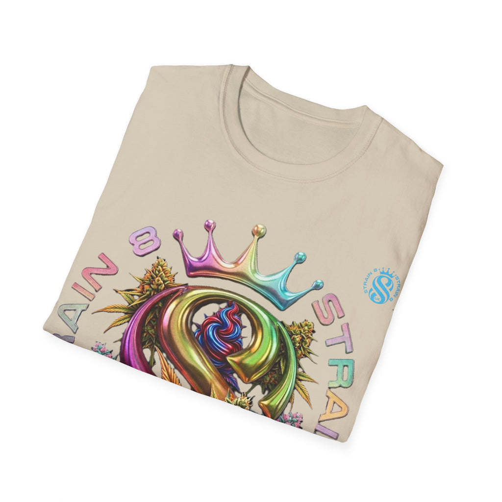 Strain8-UK Logo Crown Graphic T-Shirt — High Grade Cannabis Design