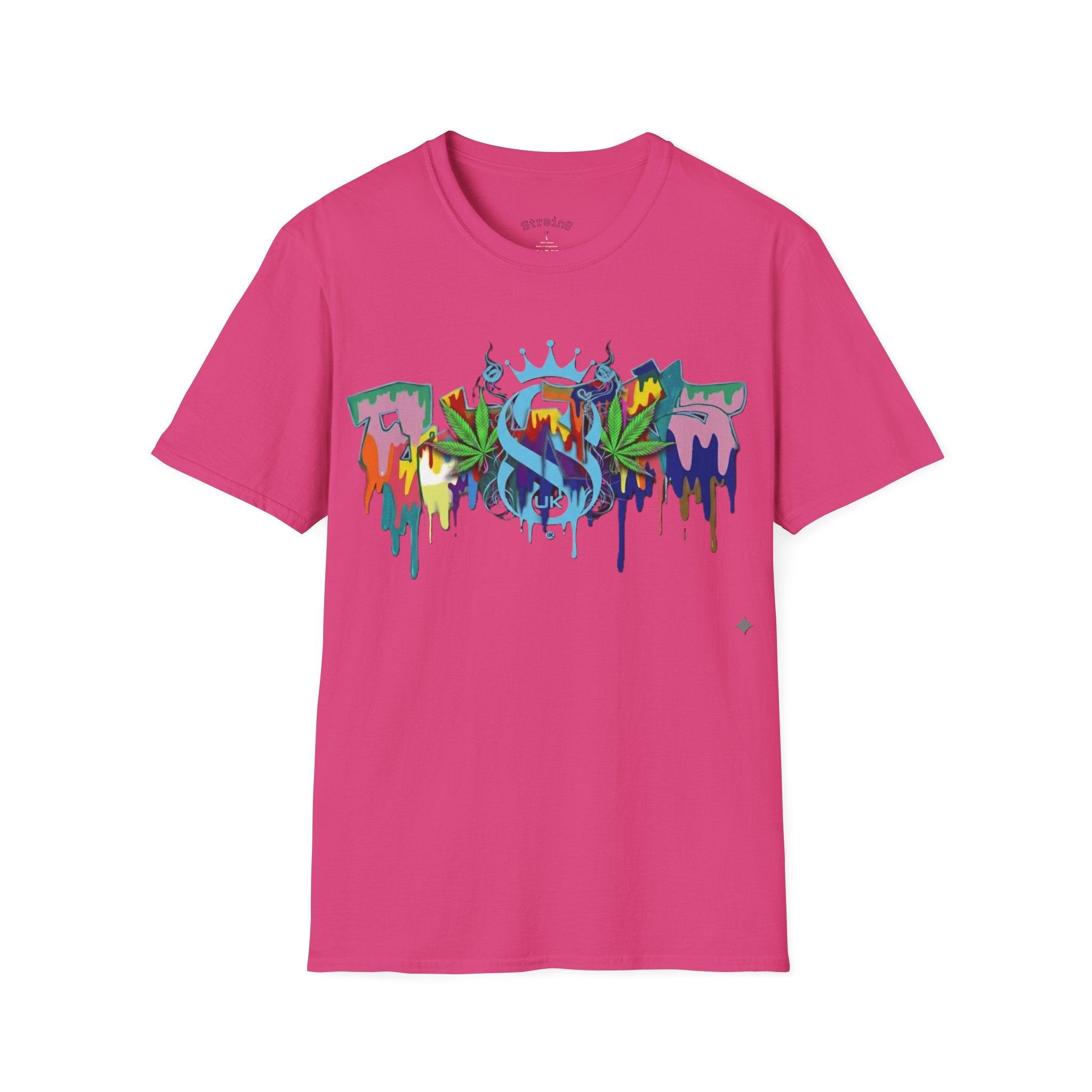 Graffiti Leaf S8-UK T-Shirt — Colorful Street Art Tee