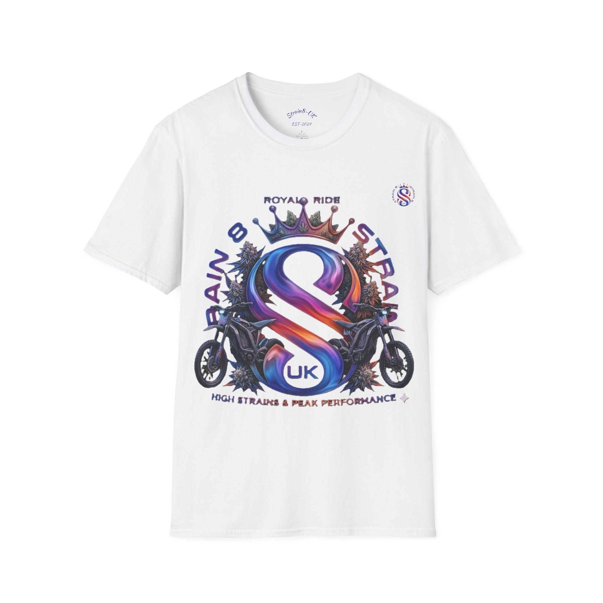 Royal Strain8-UK  Graphic T-Shirt — Bold Crowned "S8-UK" E-Bike Logo Tee