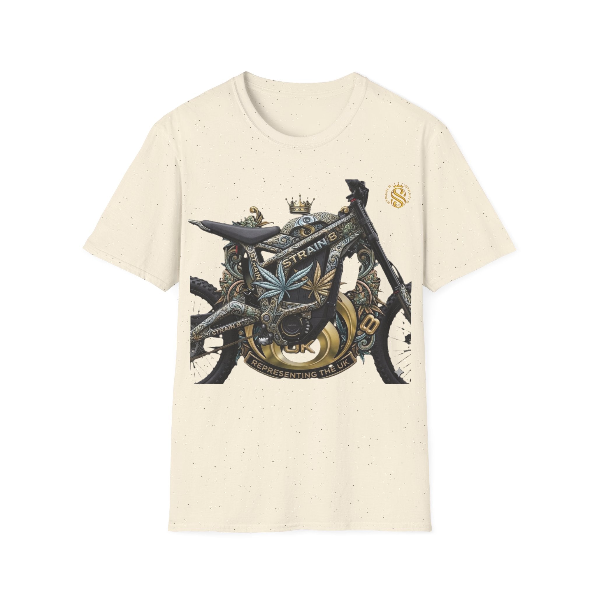 Motorcycle S8-UK Crown Graphic T-Shirt — Vintage Bike Emblem Tee