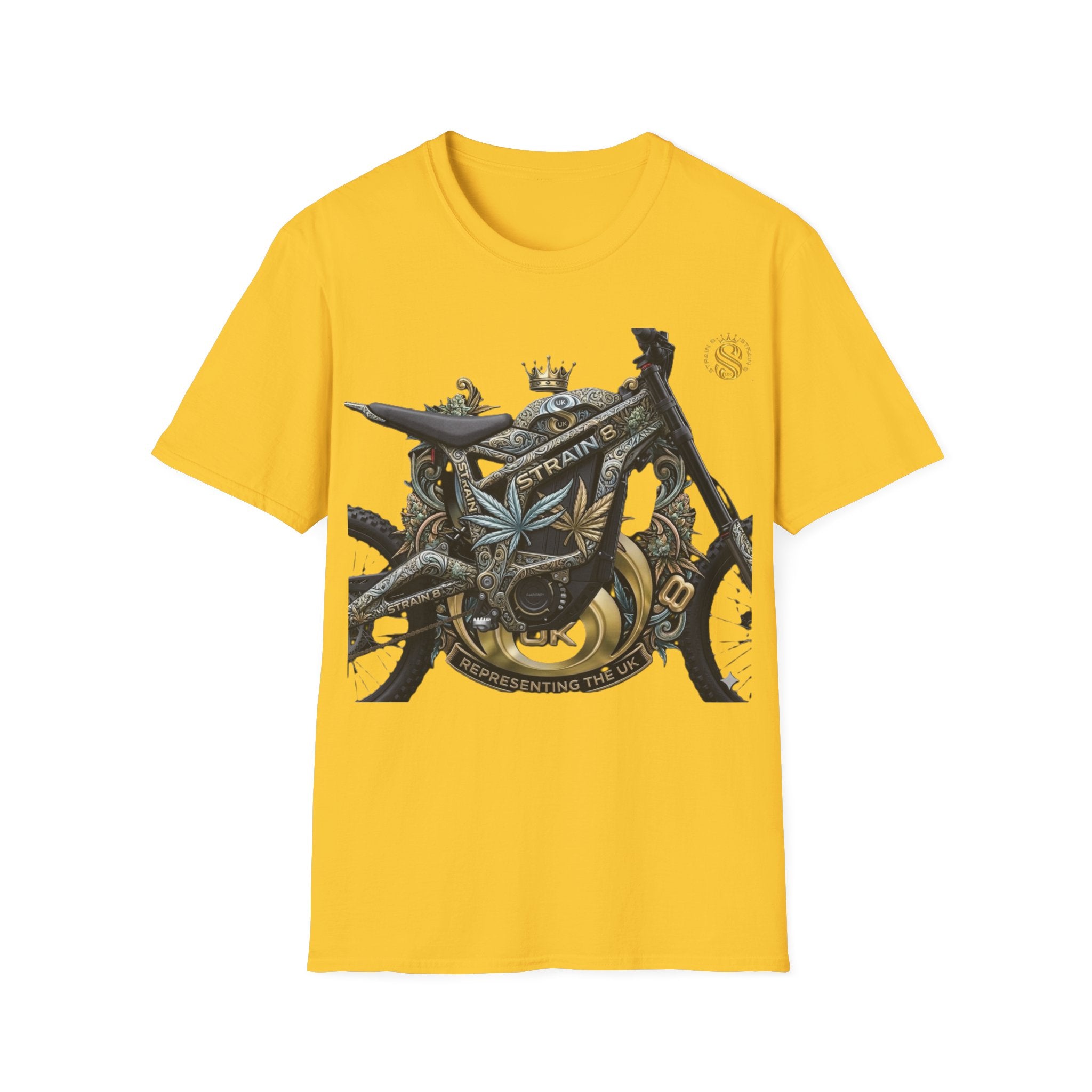 Motorcycle S8-UK Crown Graphic T-Shirt — Vintage Bike Emblem Tee