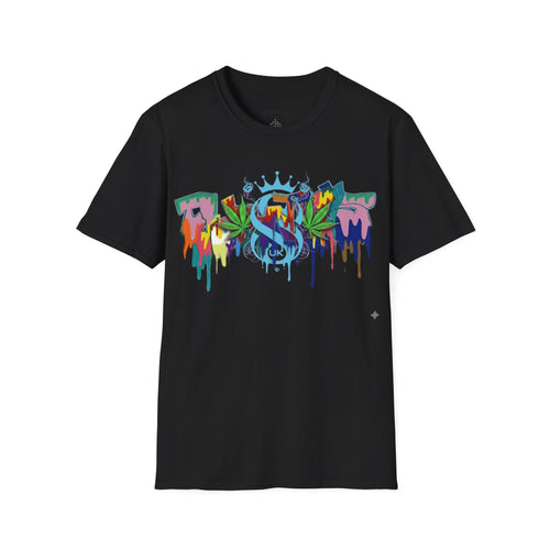 Graffiti Leaf S8-UK T-Shirt — Colorful Street Art Tee