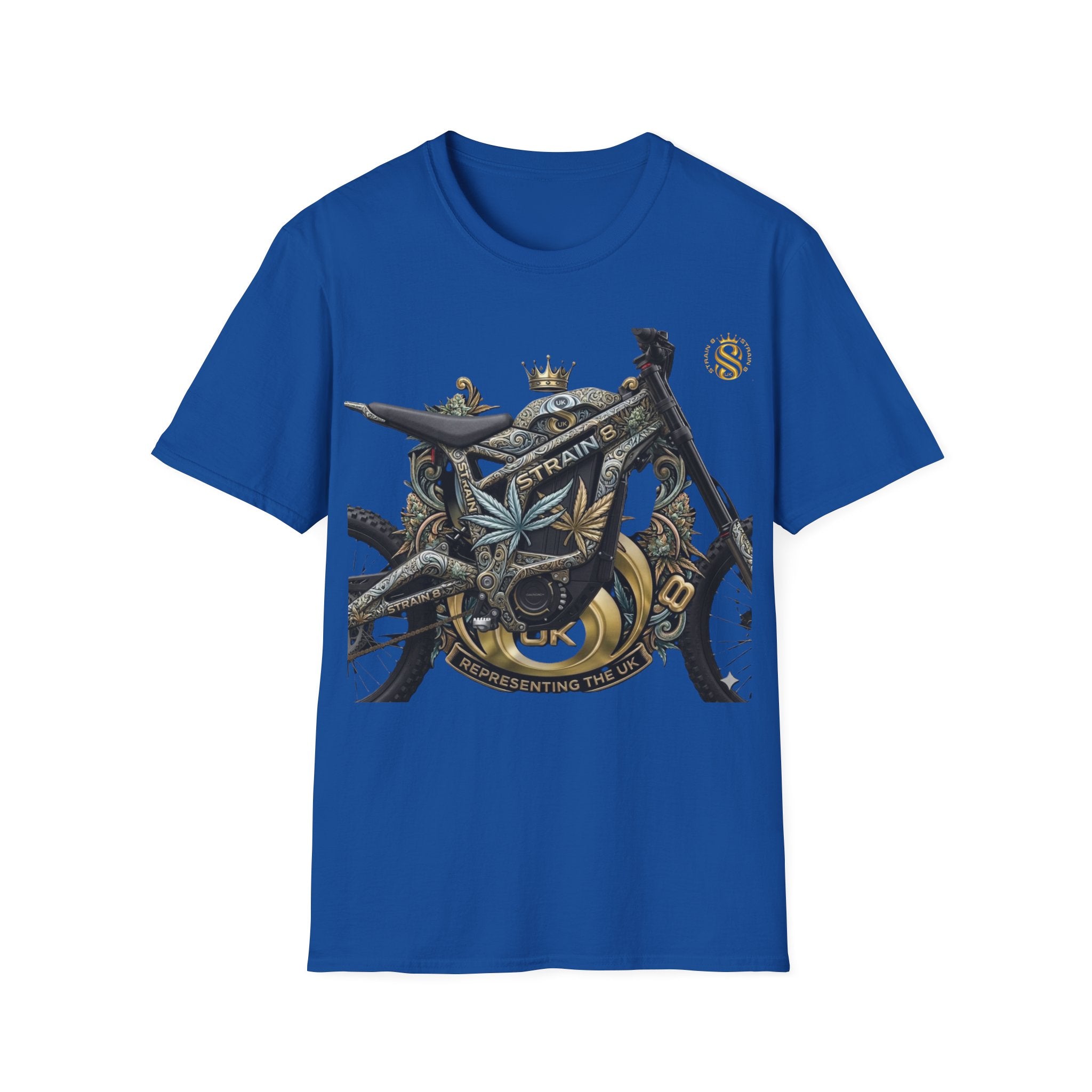 Motorcycle S8-UK Crown Graphic T-Shirt — Vintage Bike Emblem Tee