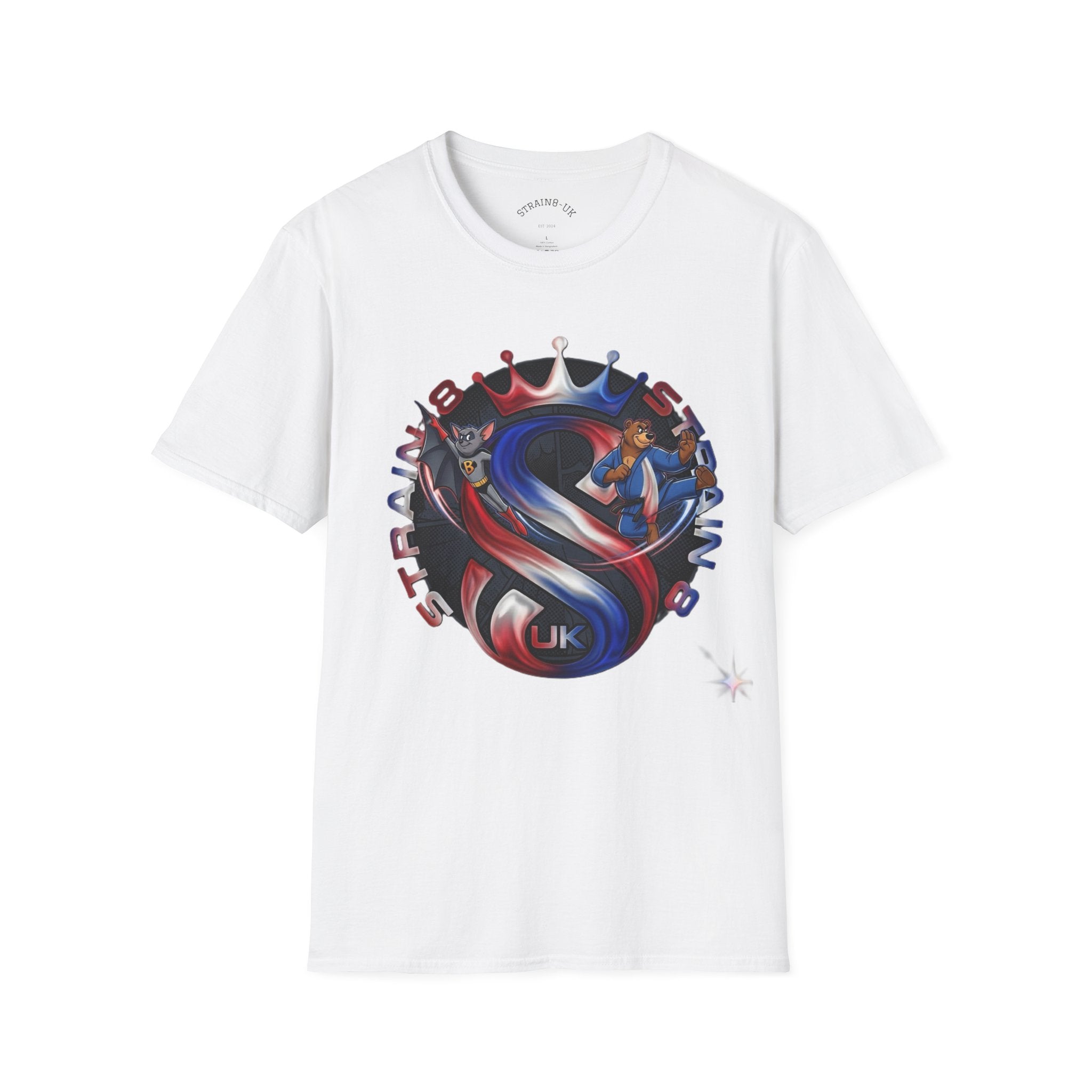 Strongest in the UK T-Shirt — Union Flag Crown Graphic Strain8-UK Tee